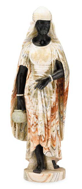A variegated marble figure of a water carrier
