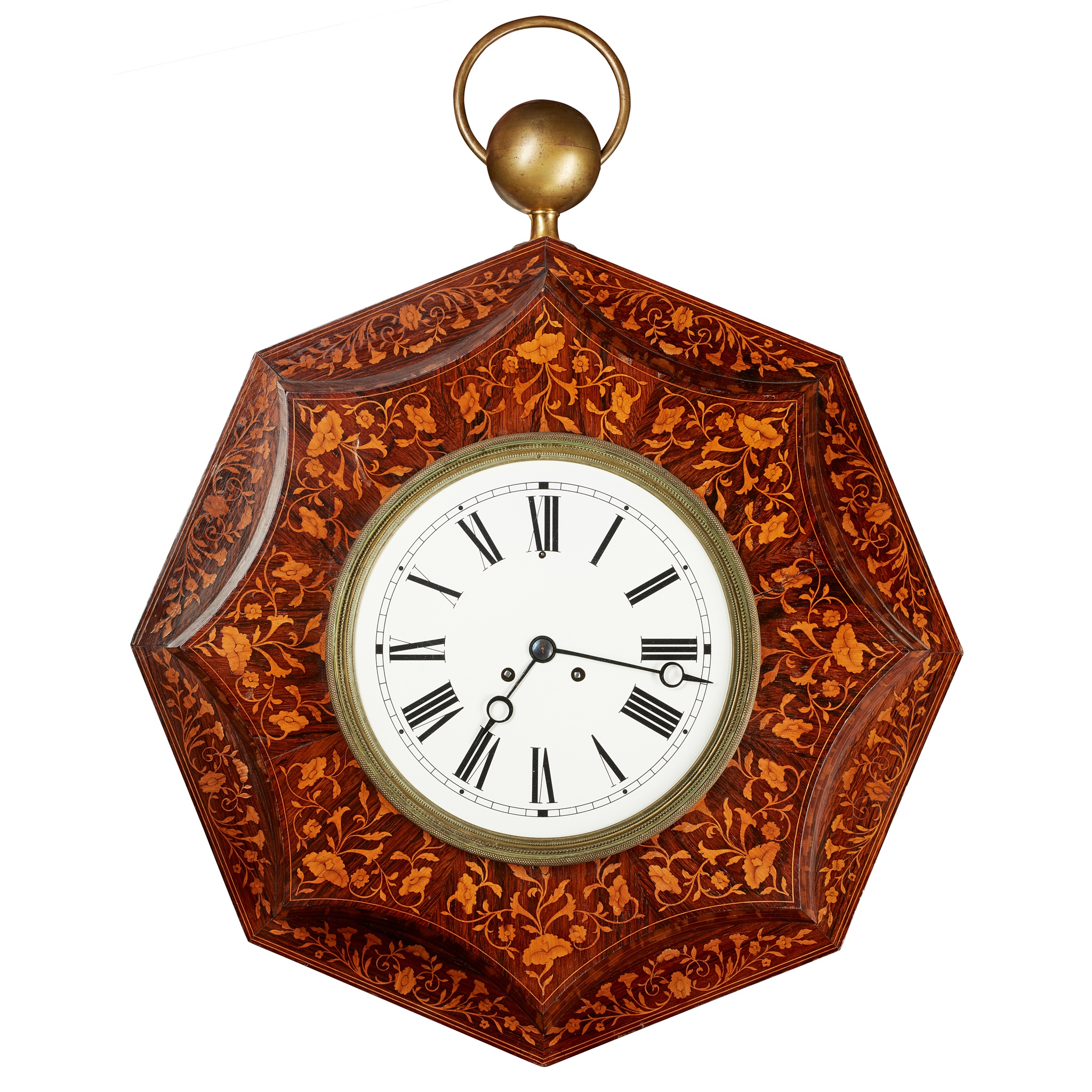 VICTORIAN MARQUETRY WALL CLOCK