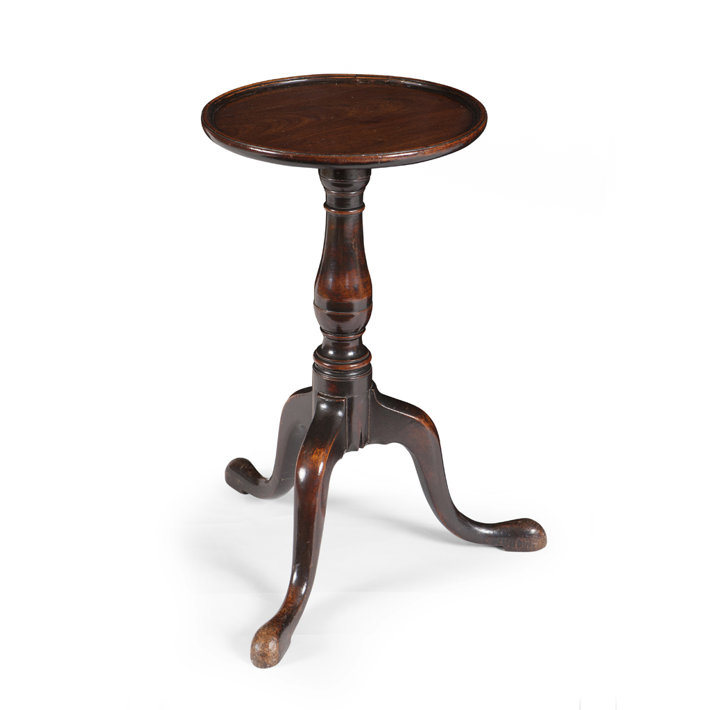 GEORGE II MAHOGANY TRIPOD KETTLE STAND
