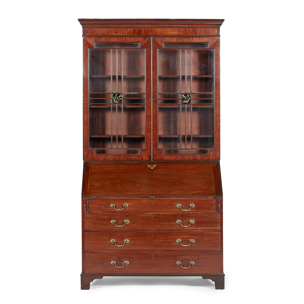 A SCOTTISH REGENCY MAHOGANY BUREAU BOOKCASE