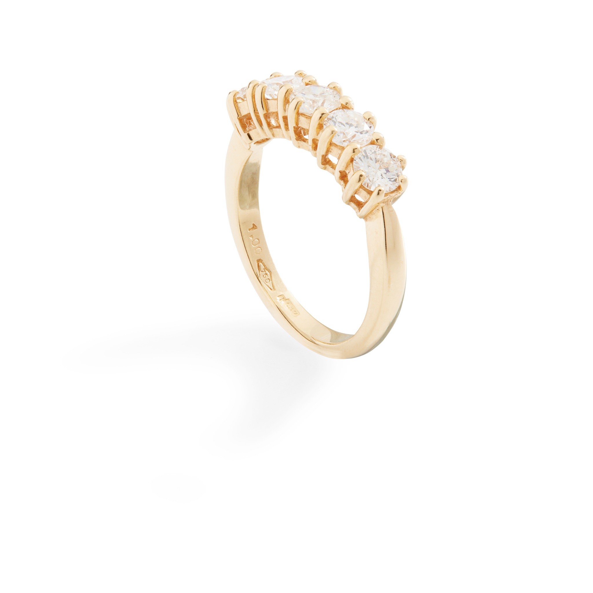 A diamond five-stone ring
