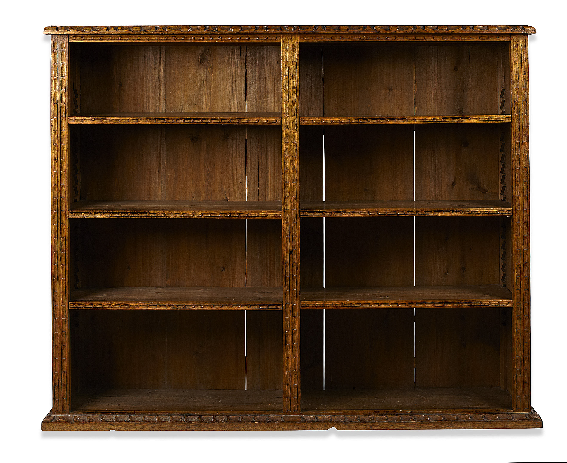 VICTORIAN OAK OPEN BOOKCASE