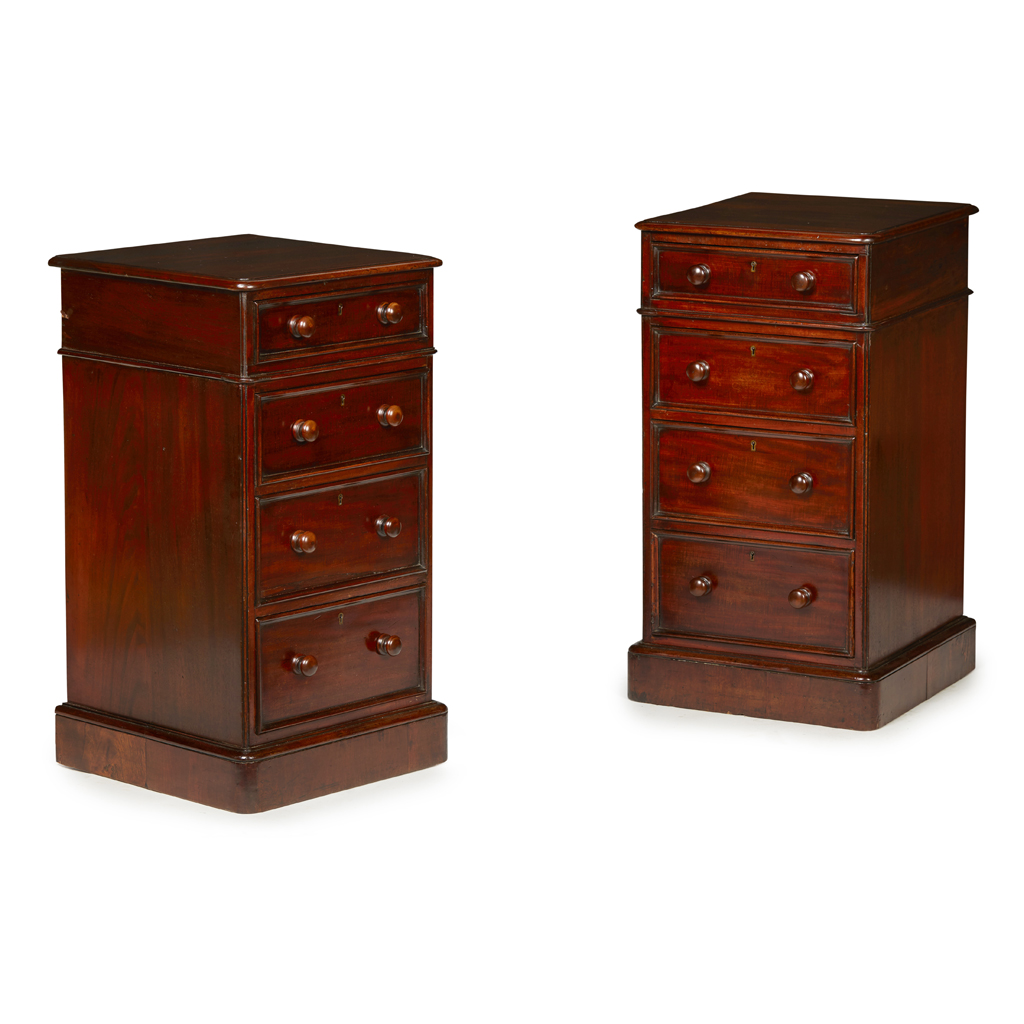 PAIR OF MAHOGANY BEDSIDE CABINETS