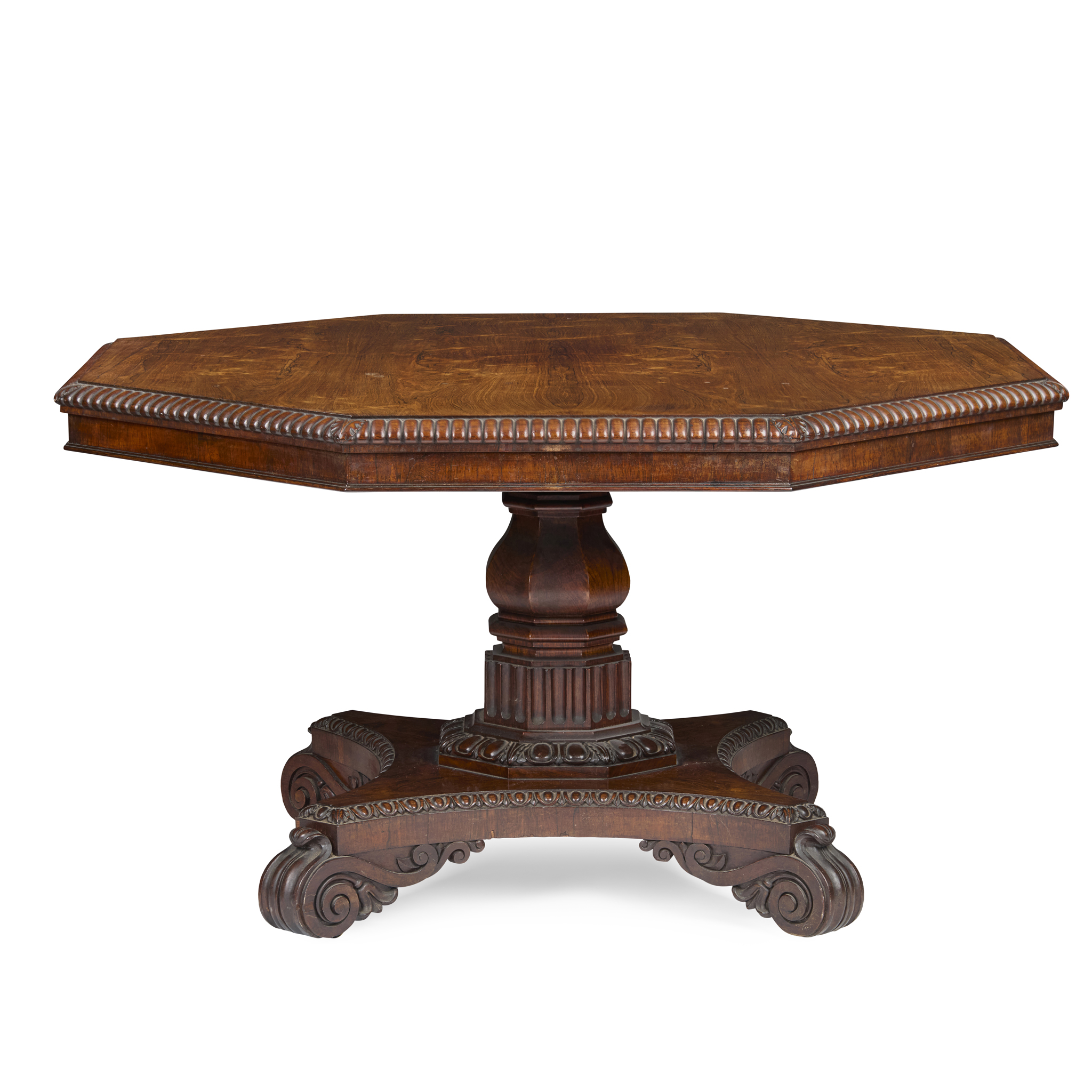WILLIAM IV ROSEWOOD OCTAGONAL BREAKFAST TABLE, IN THE MANNER OF GILLOWS