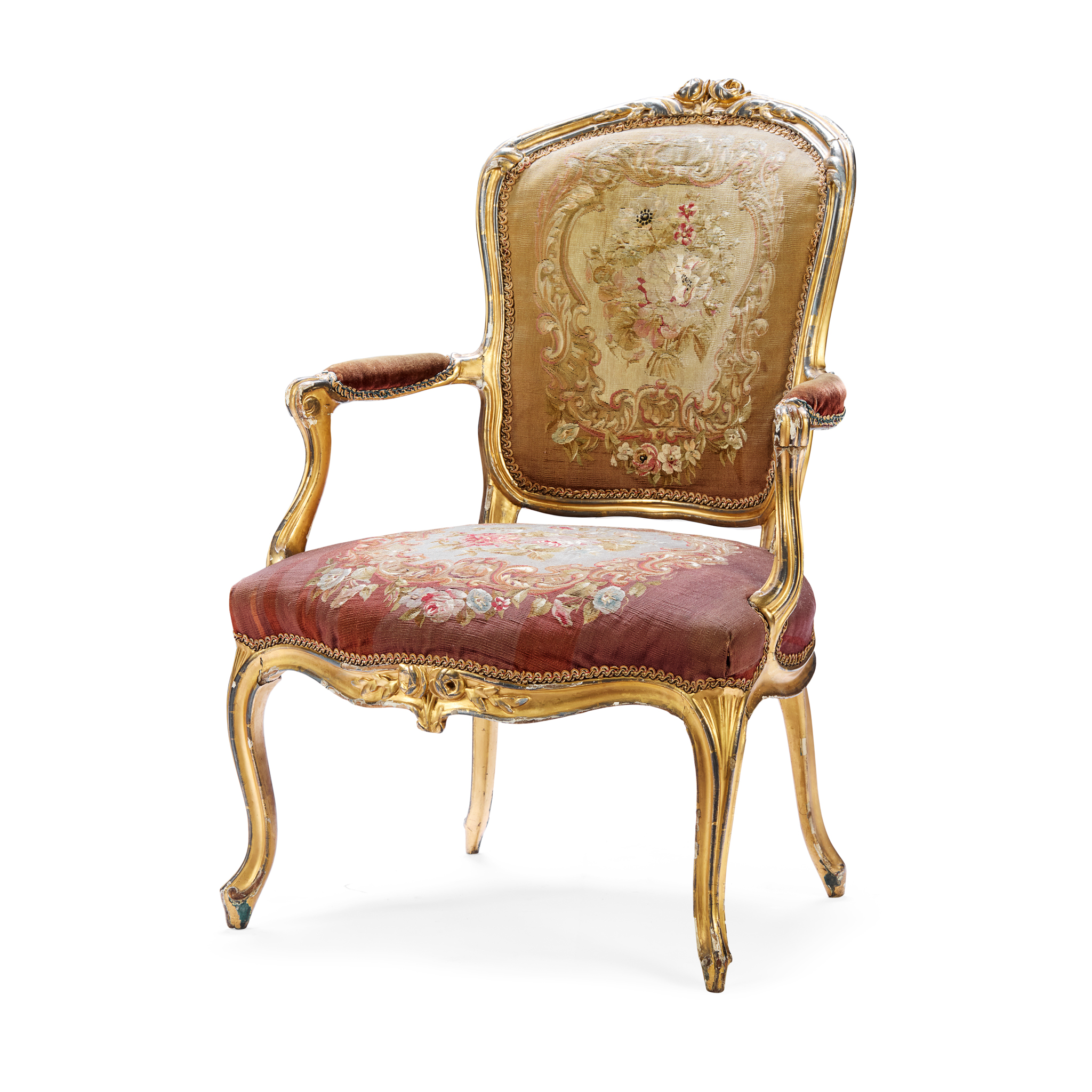 GEORGE III GILTWOOD ARMCHAIR