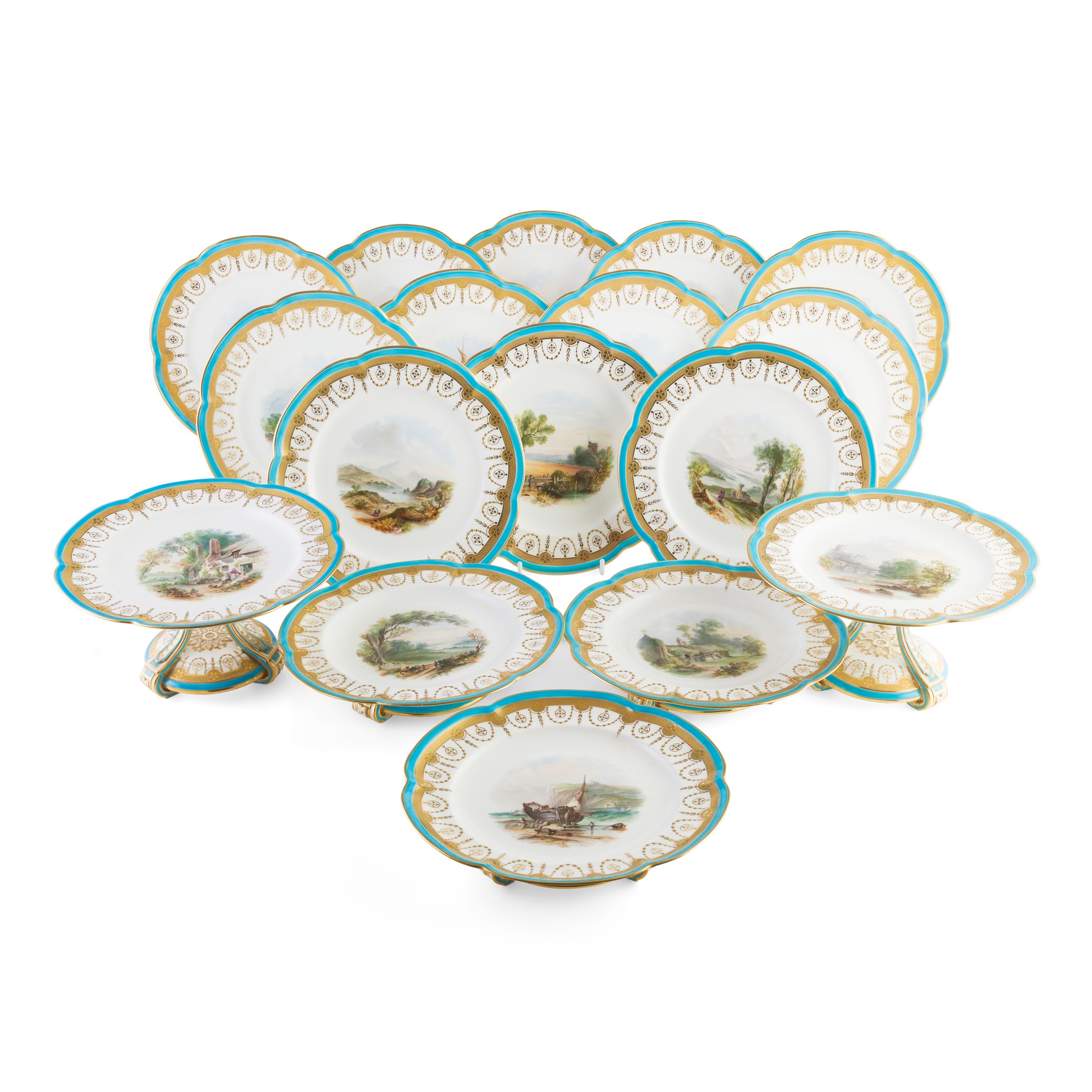 MINTON TOPOGRAPHICAL DESSERT SERVICE