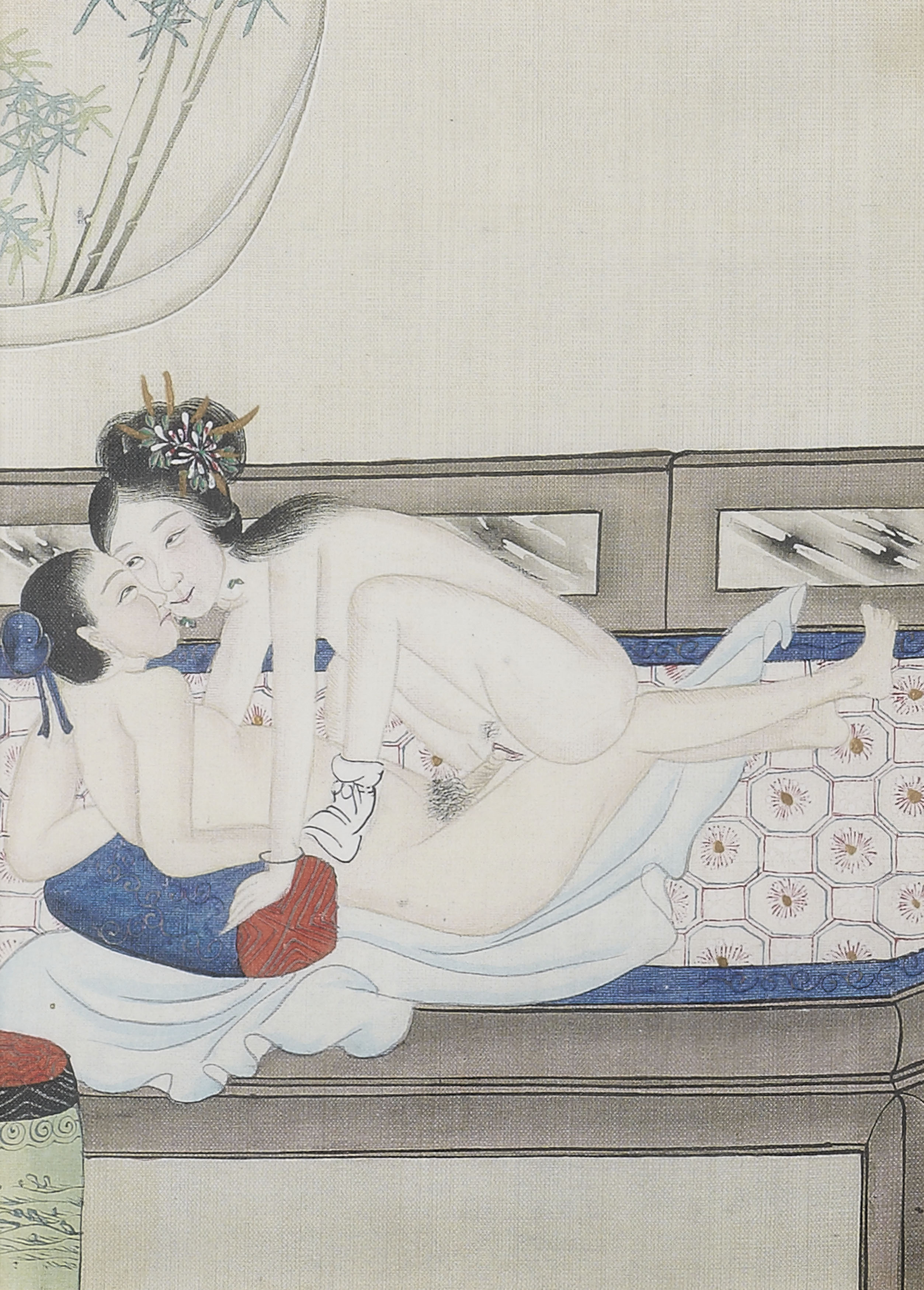TWO CHINESE EROTIC PAINTINGS ON SILK