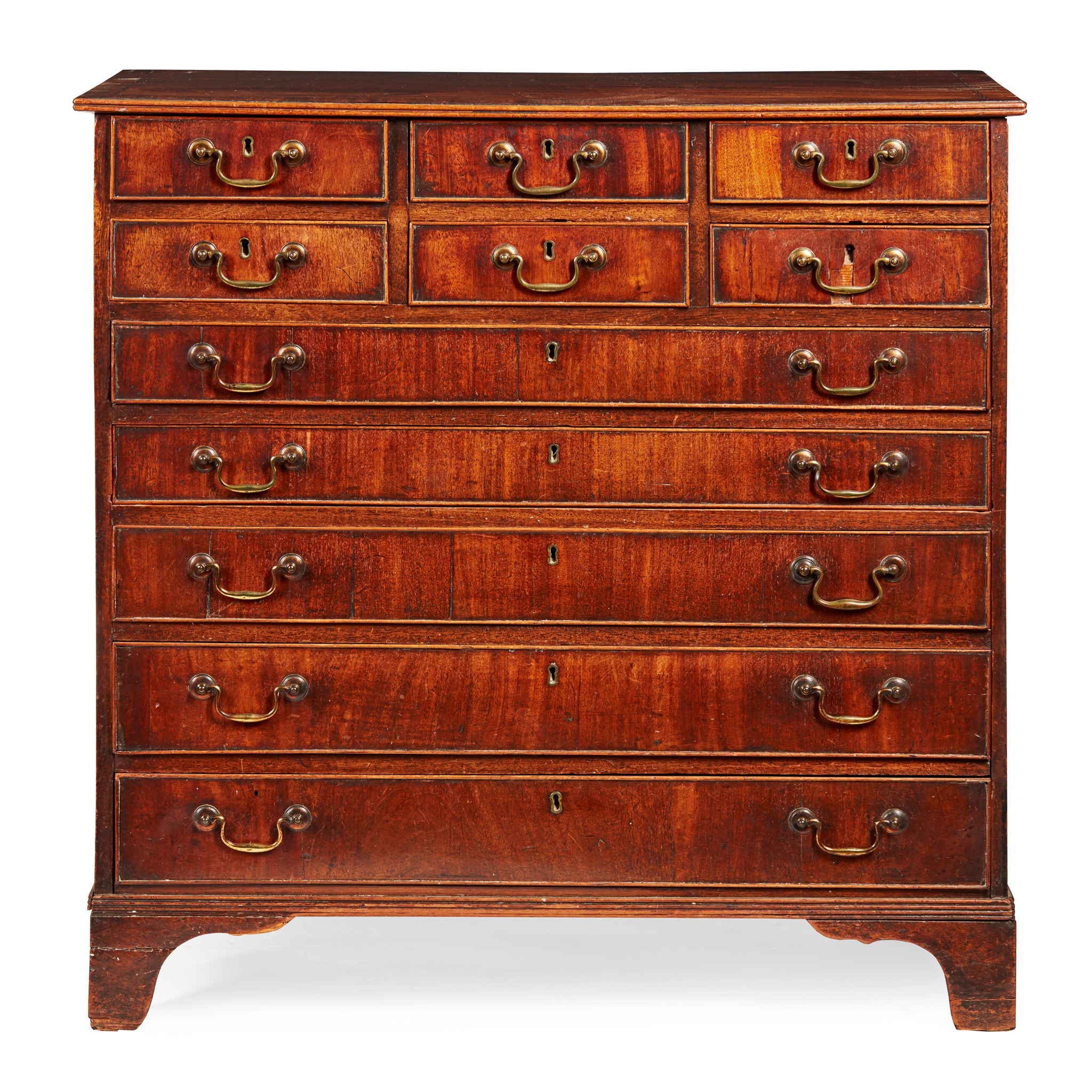 UNUSUAL GEORGE III MAHOGANY MAP OR PLAN CHEST OF DRAWERS