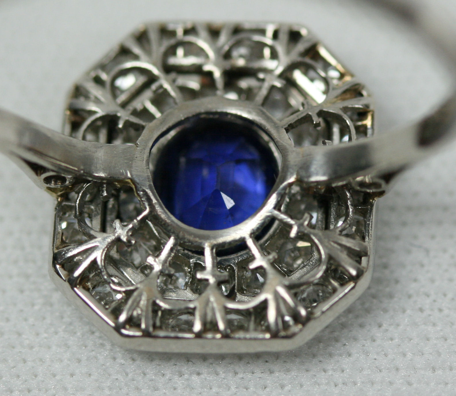 An early 20th century sapphire and diamond cluster ring