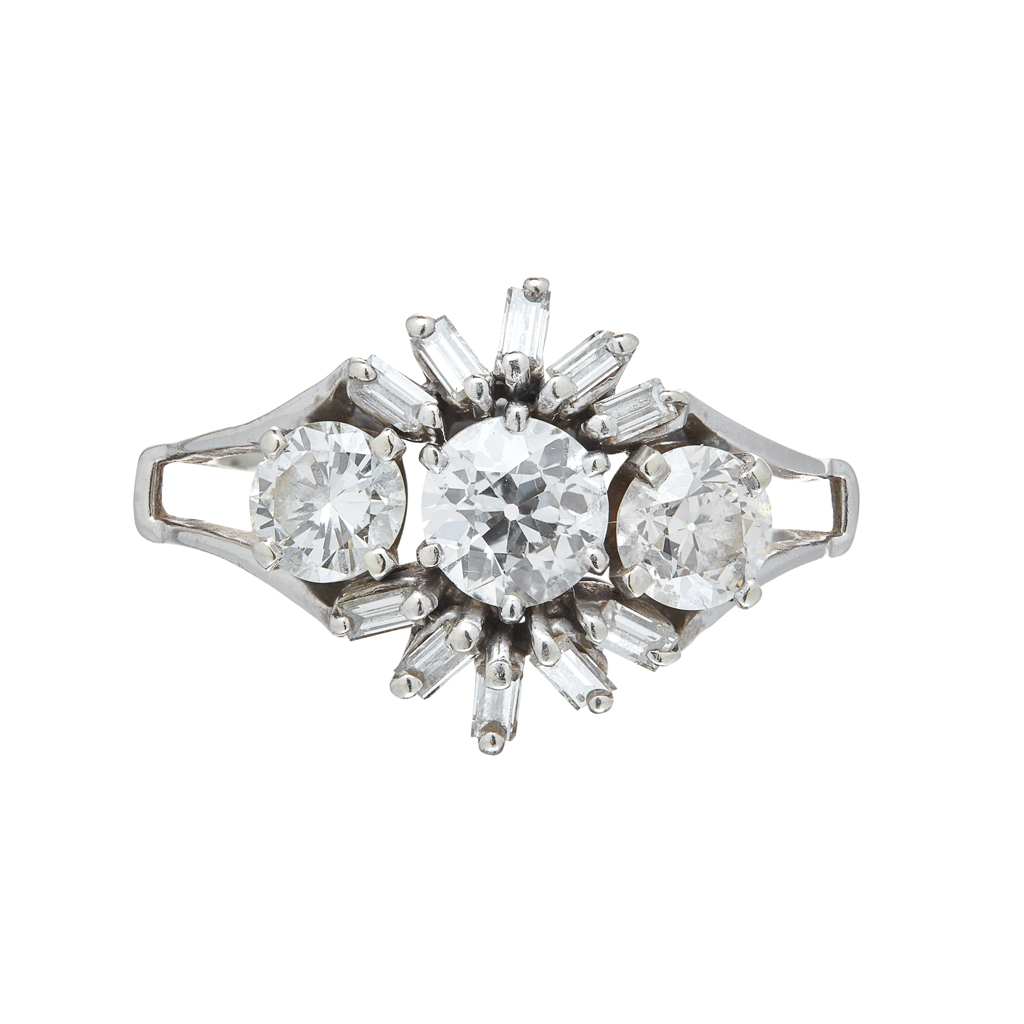 A diamond set cluster ring