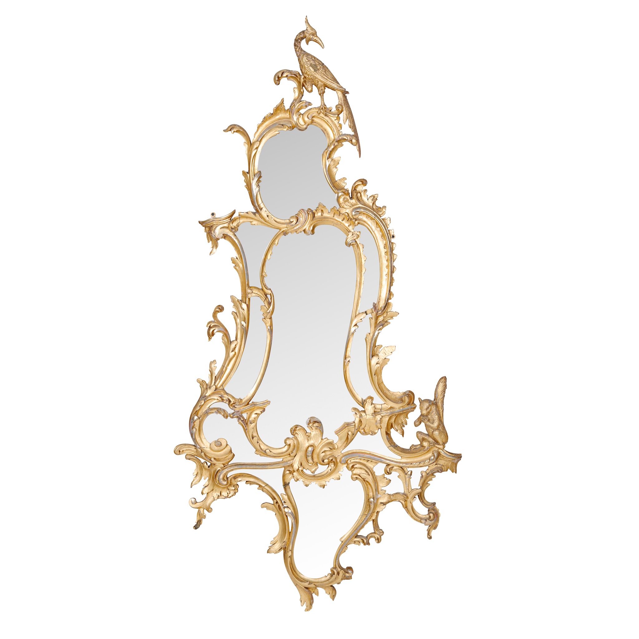 CHIPPENDALE STYLE GILT WOOD MIRROR