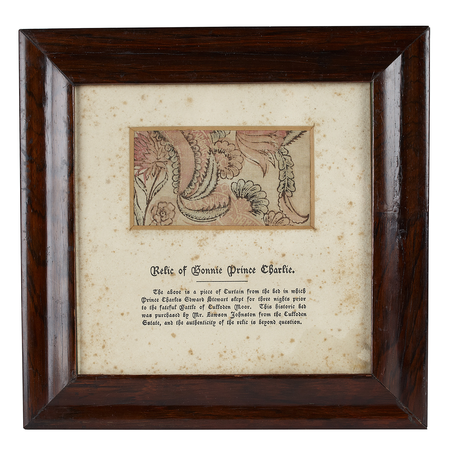 JACOBITE INTEREST: FRAGMENT OF CULLODEN HOUSE CURTAIN