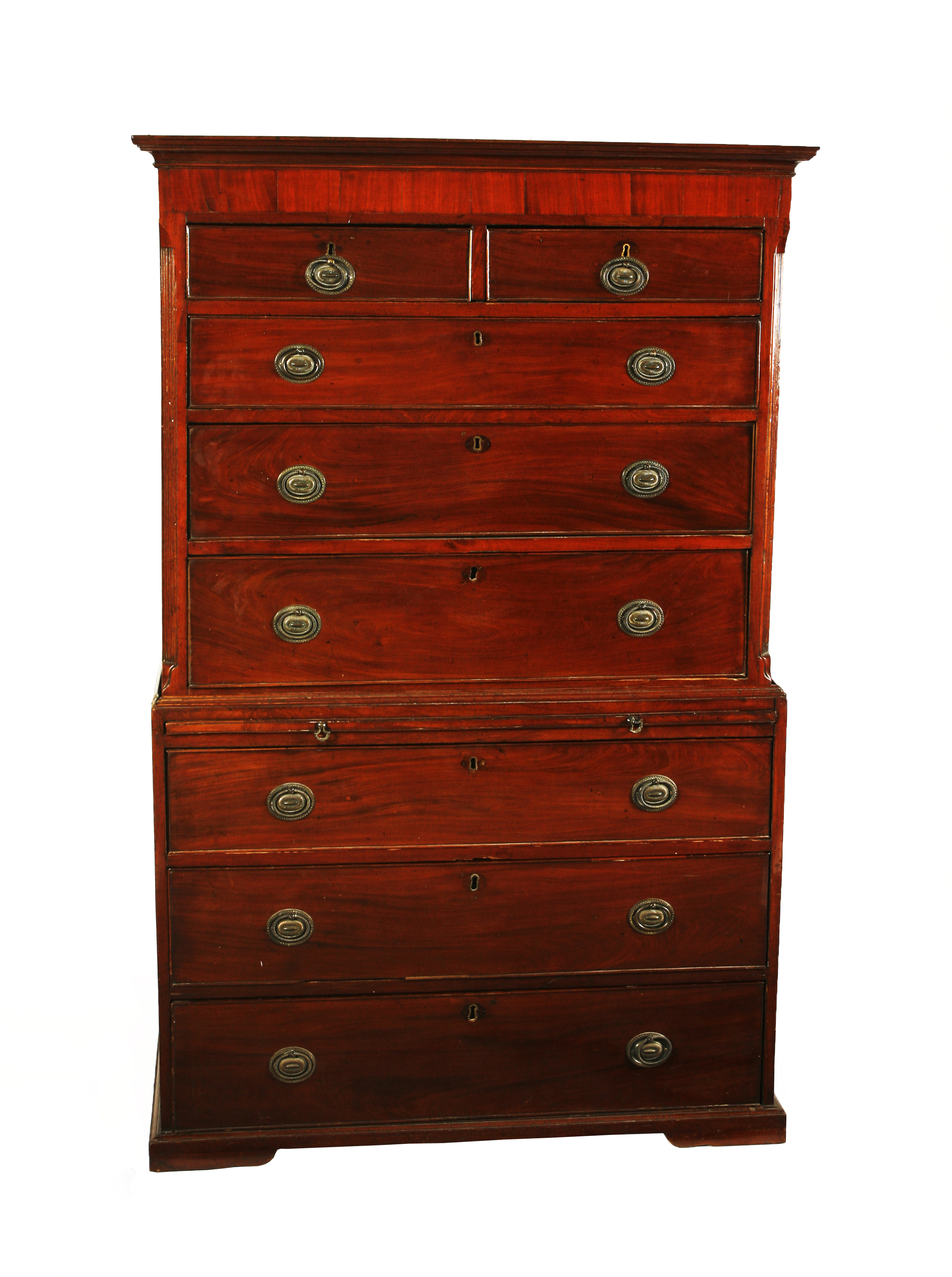 GEORGIAN MAHOGANY CHEST ON CHEST
