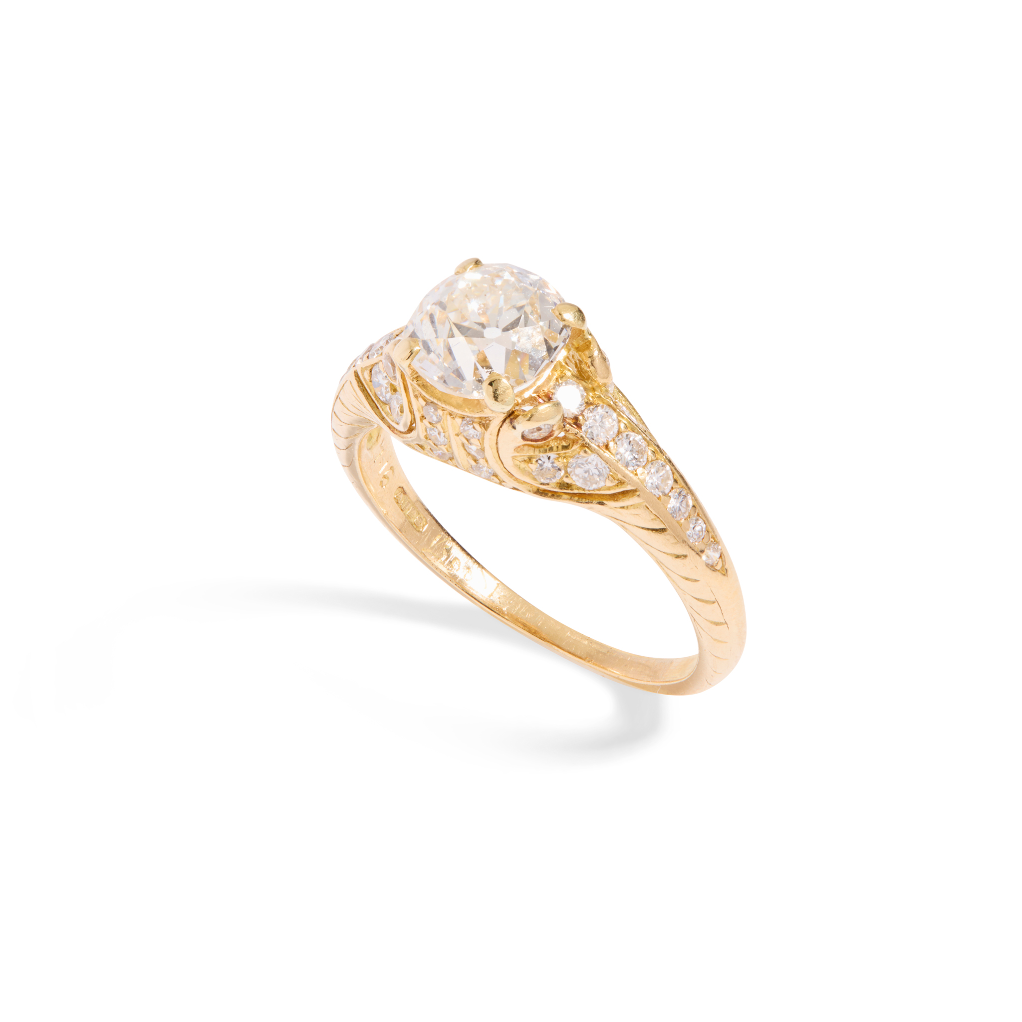 Boodles: A 18ct gold diamond single-stone ring