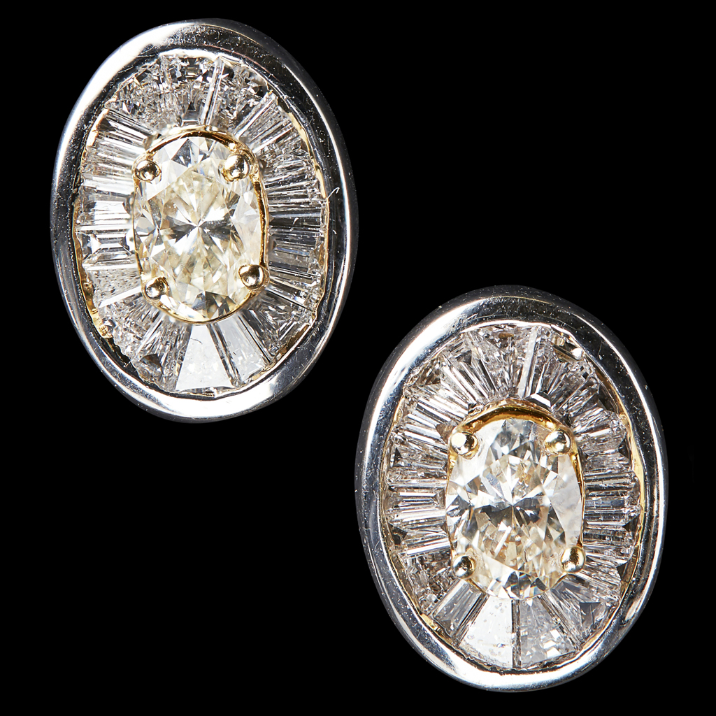 A pair of diamond set studs