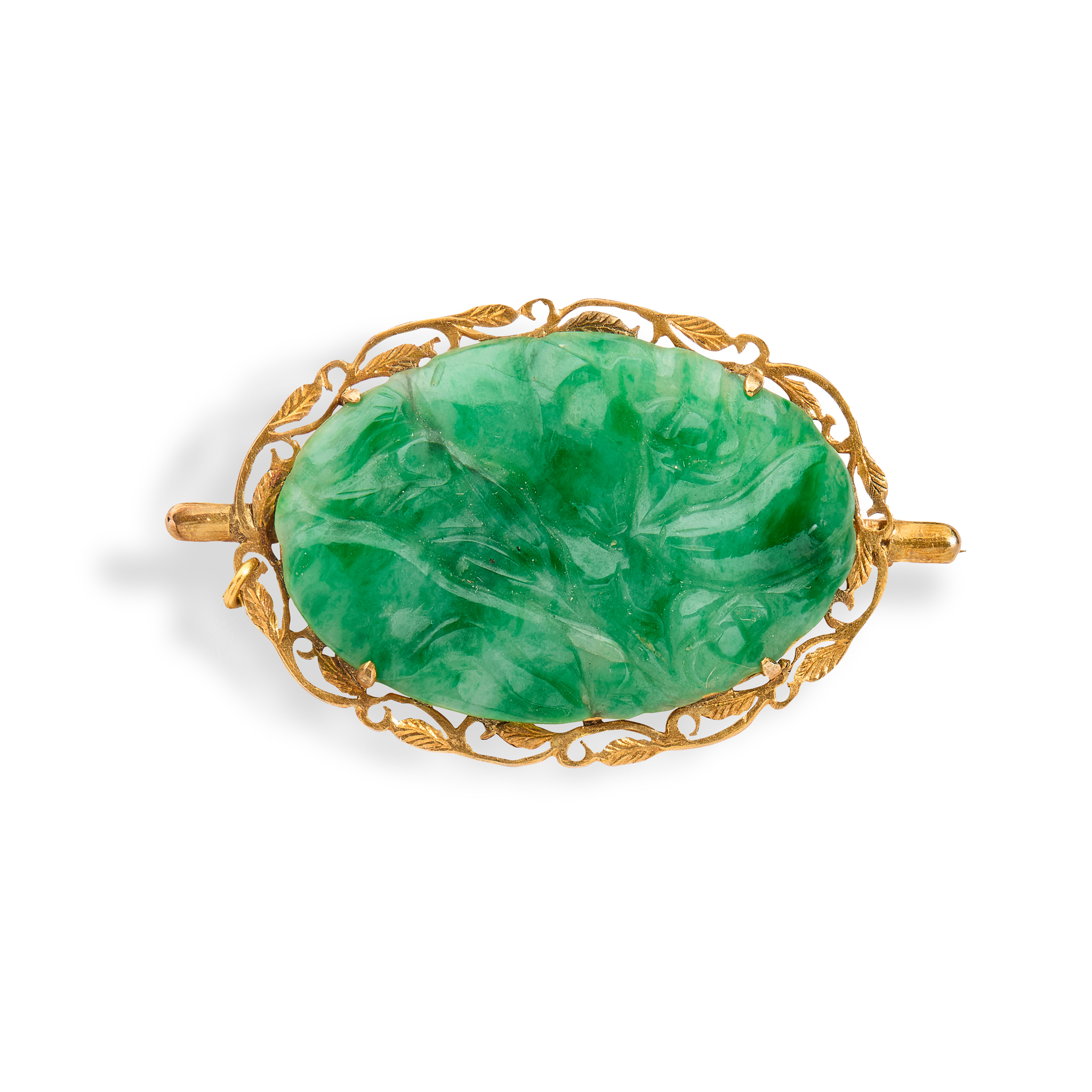 A jadeite brooch