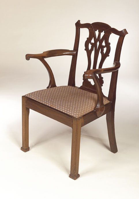 A George III mahogany open armchair