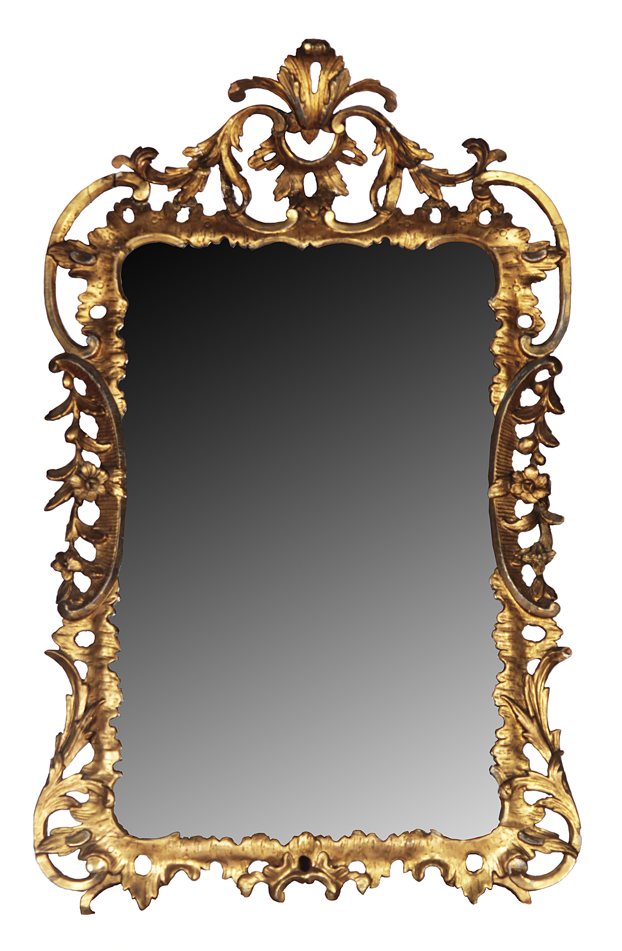 GEORGE III CARVED GILTWOOD WALL MIRROR