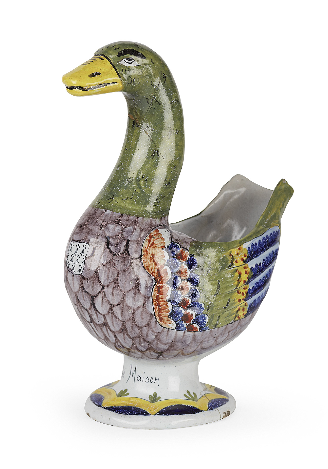 QUIMPER FAIENCE DUCK-FORM TUREEN