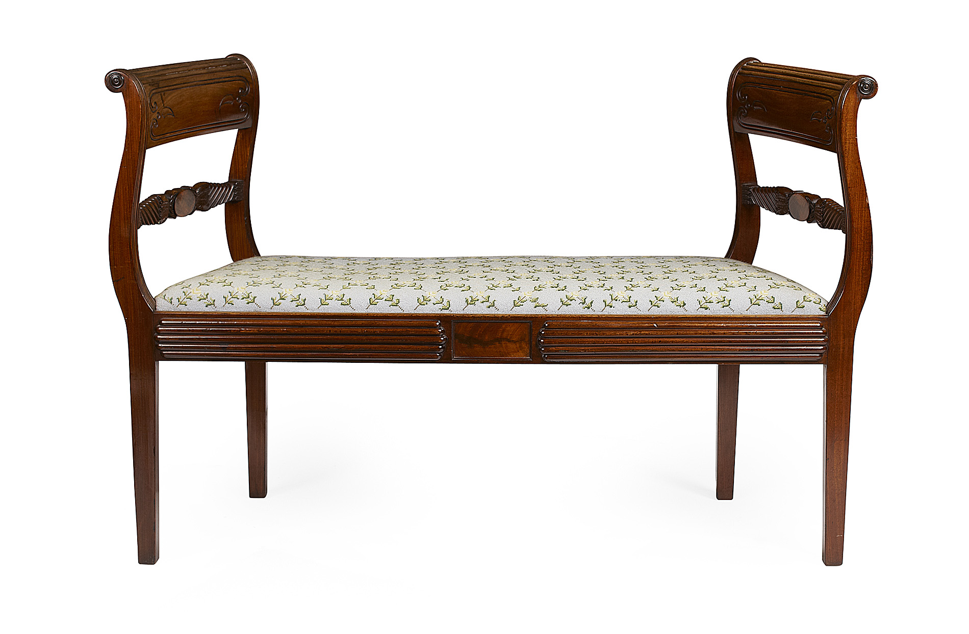 REGENCY MAHOGANY WINDOW SEAT