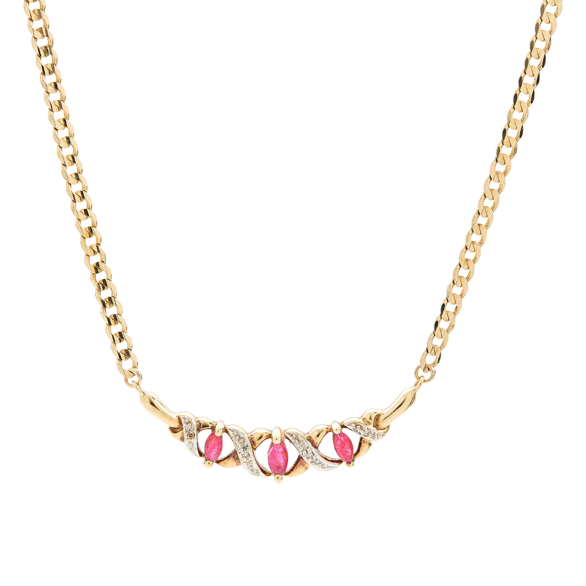 A ruby and diamond necklace