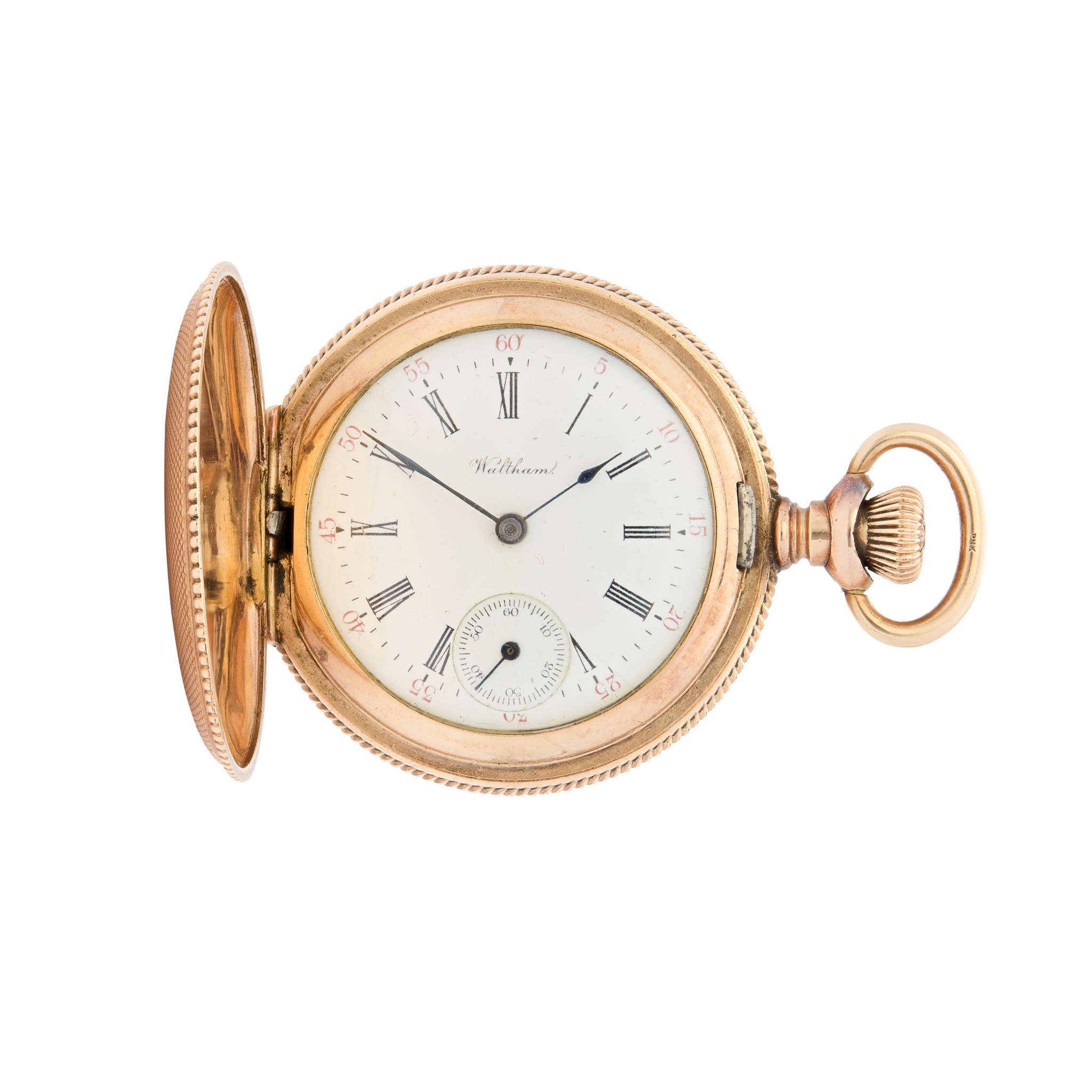Waltham. A gold filled mechanical hunting cased fob watch