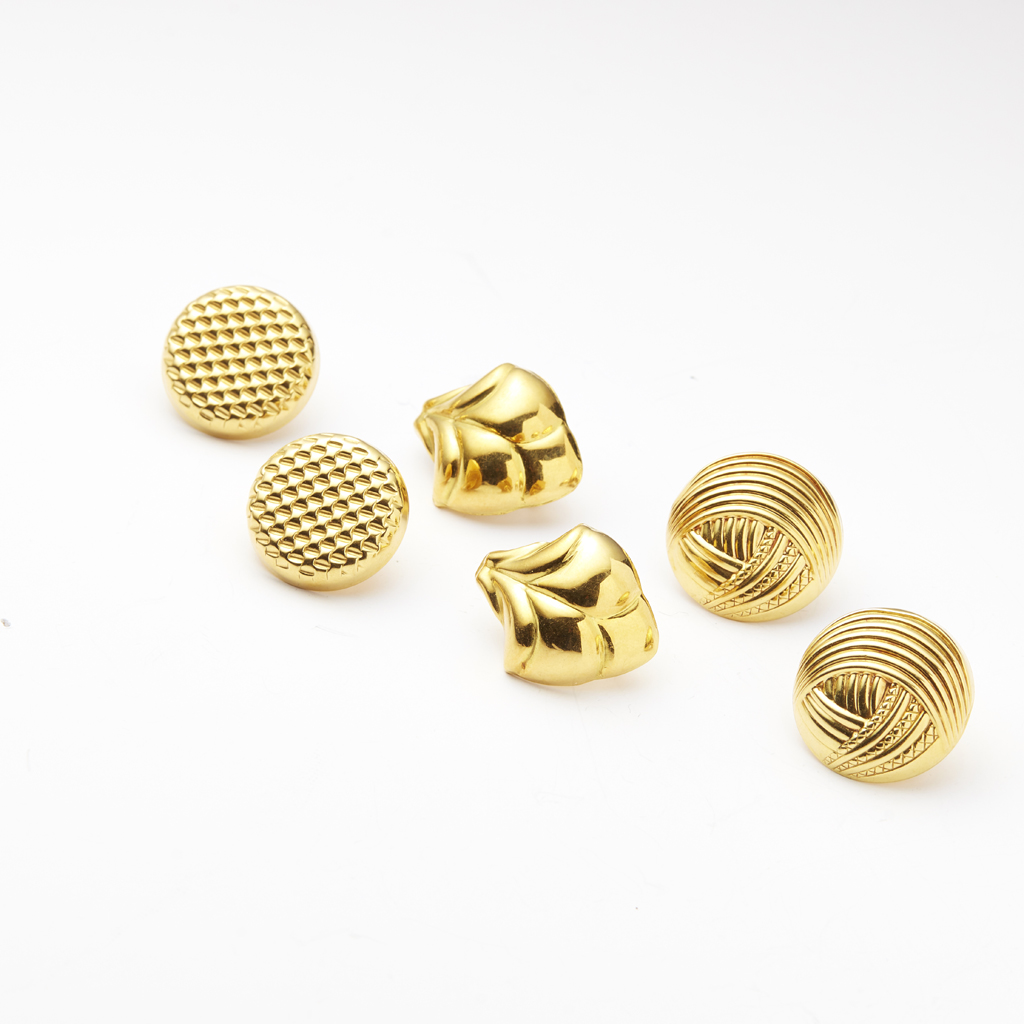 Three pairs of modern earrings