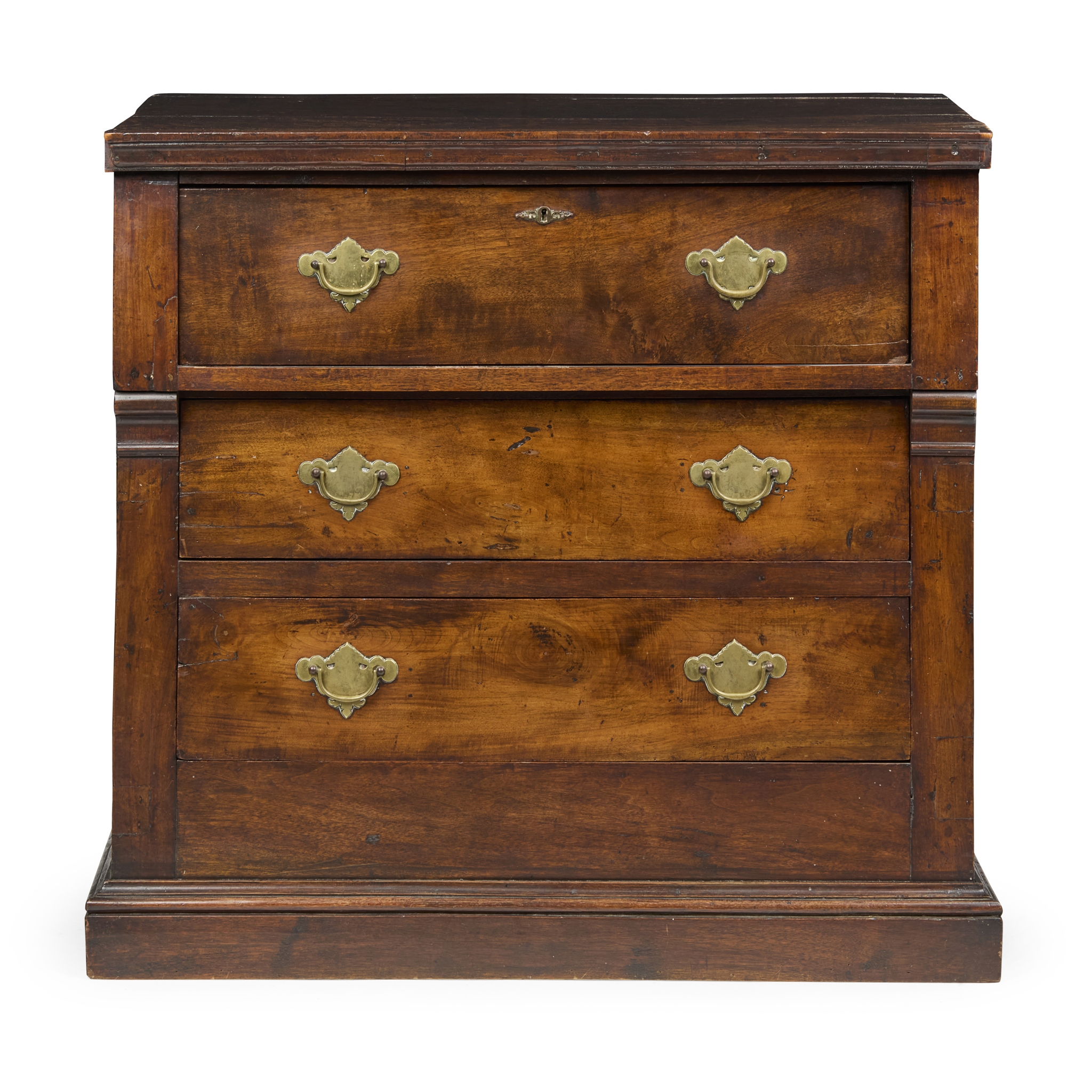 GEORGE I OAK SECRETAIRE CHEST OF DRAWERS
