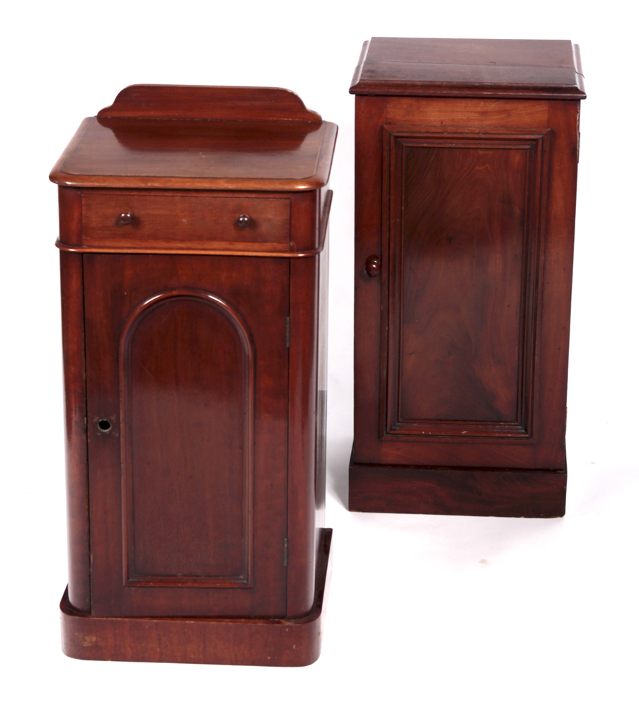Two Victorian matched mahogany bedside cabinets