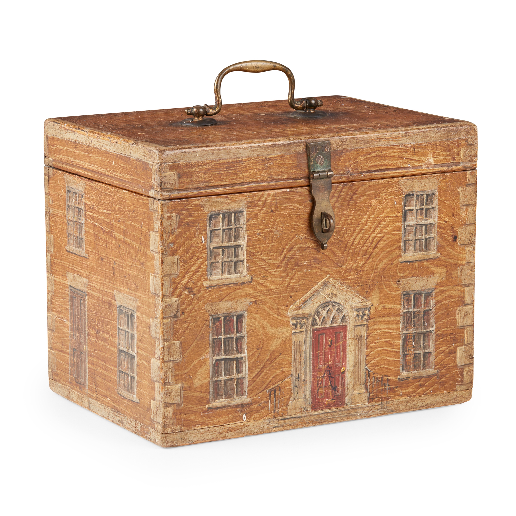 TROMPE L'OEIL PAINTED PINE WORK BOX