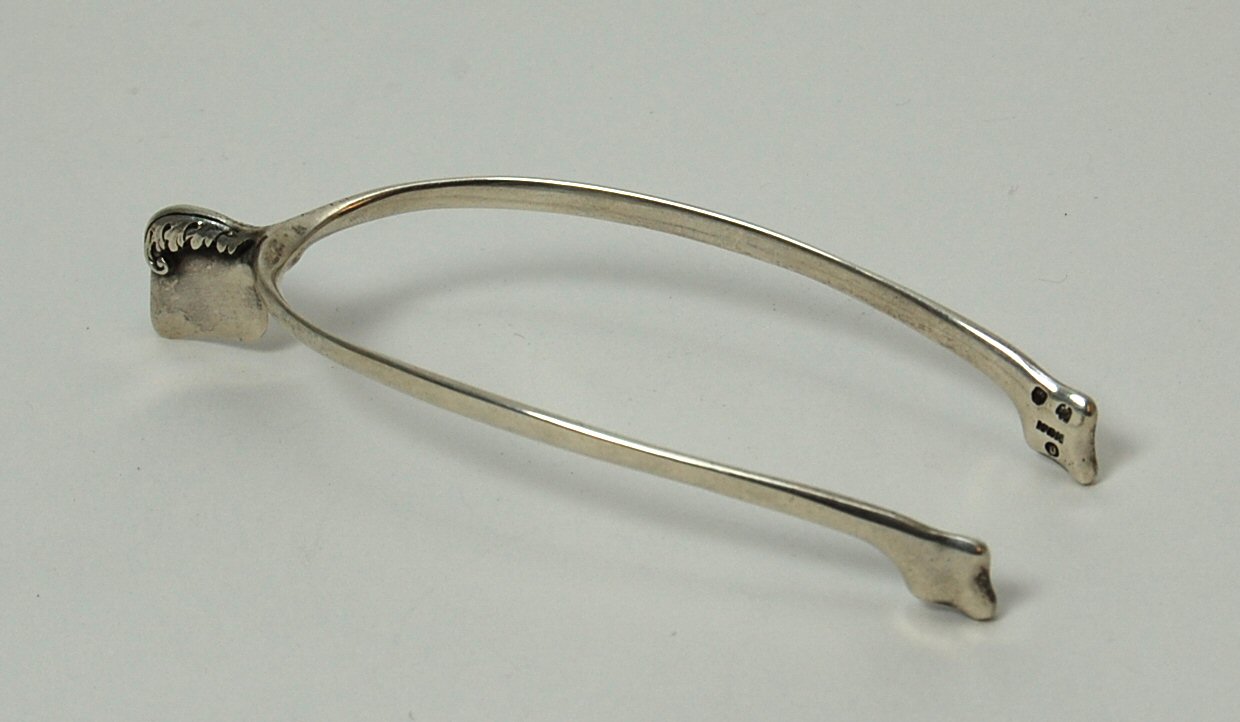Kincardine o' Neil - a rare pair of Scottish provincial silver Merrythought sugar tongs