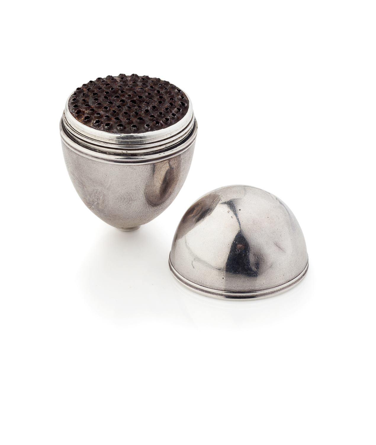 A George III small egg shaped nutmeg grater