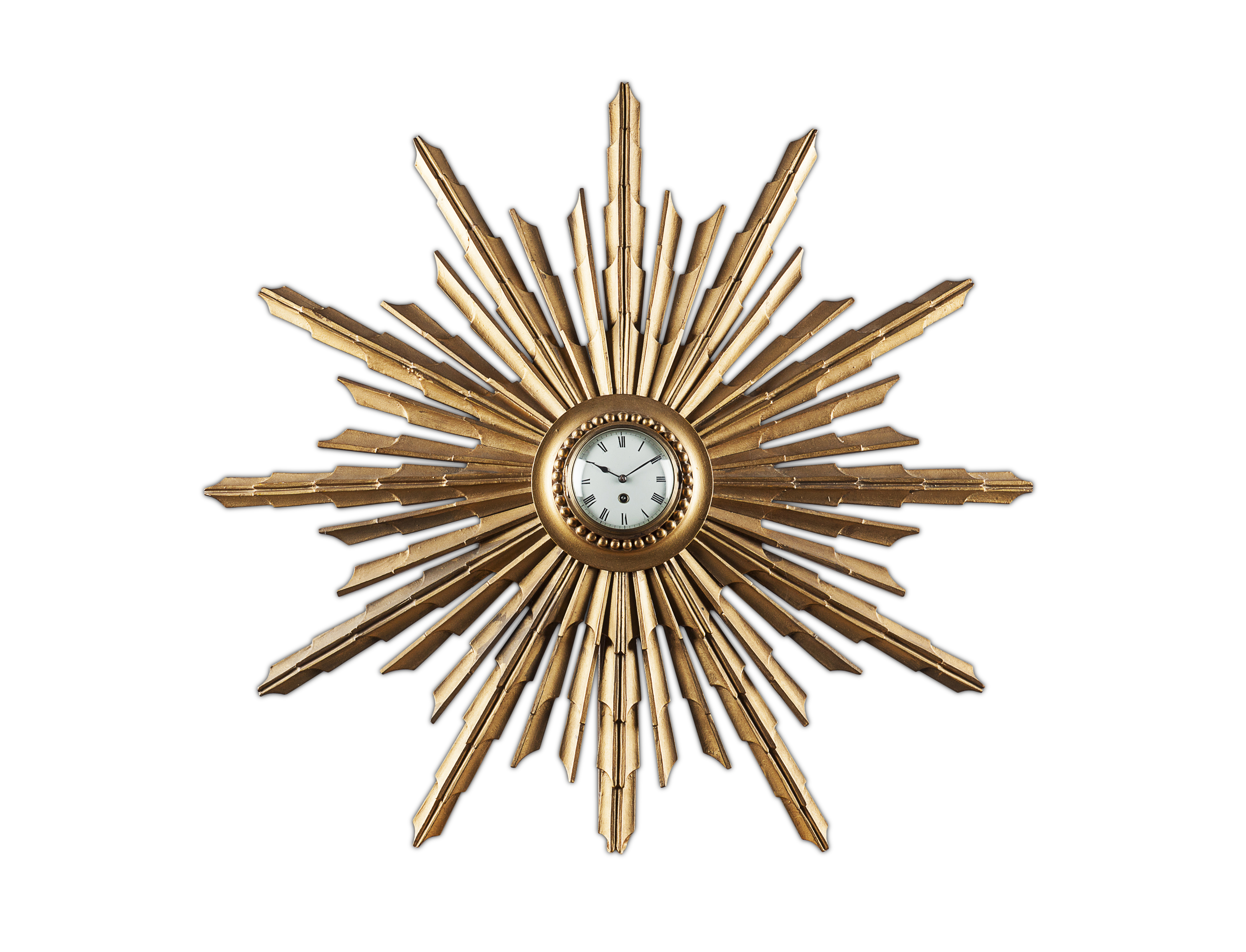 GILTWOOD SUNBURST WALL CLOCK