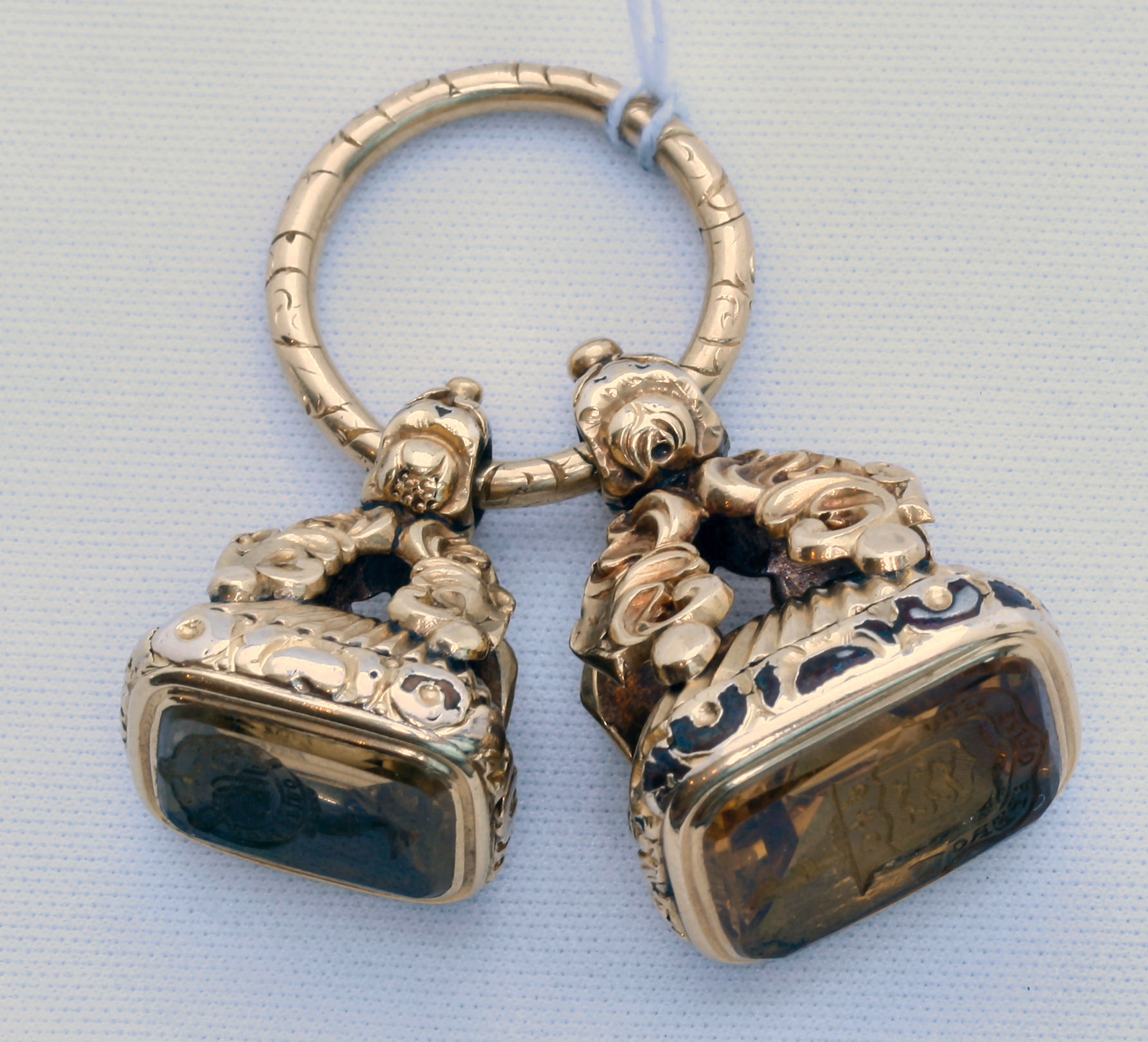 Two early 19th century gold fob seals