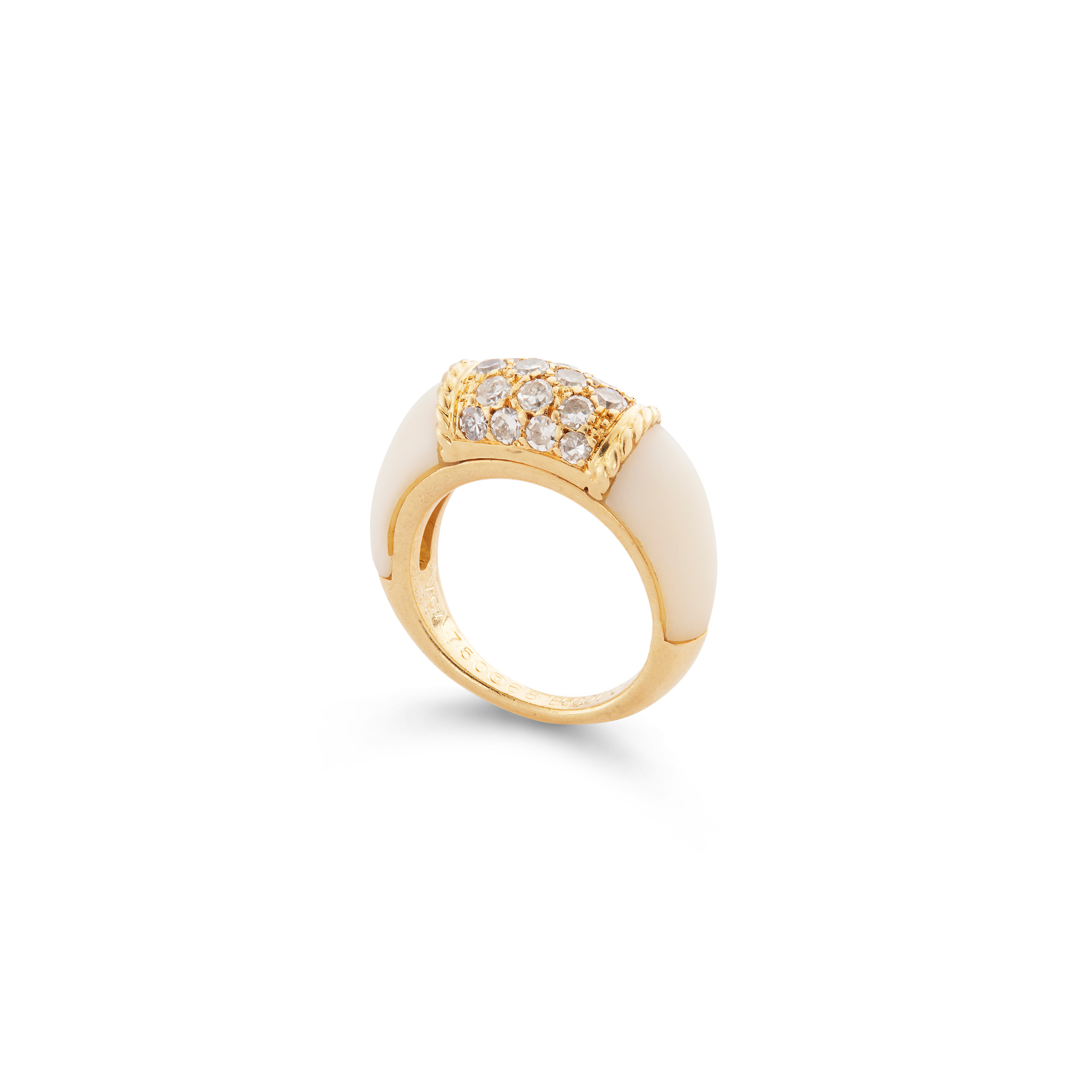 Van Cleef & Arpels: A diamond and white coral 'Philippine' ring