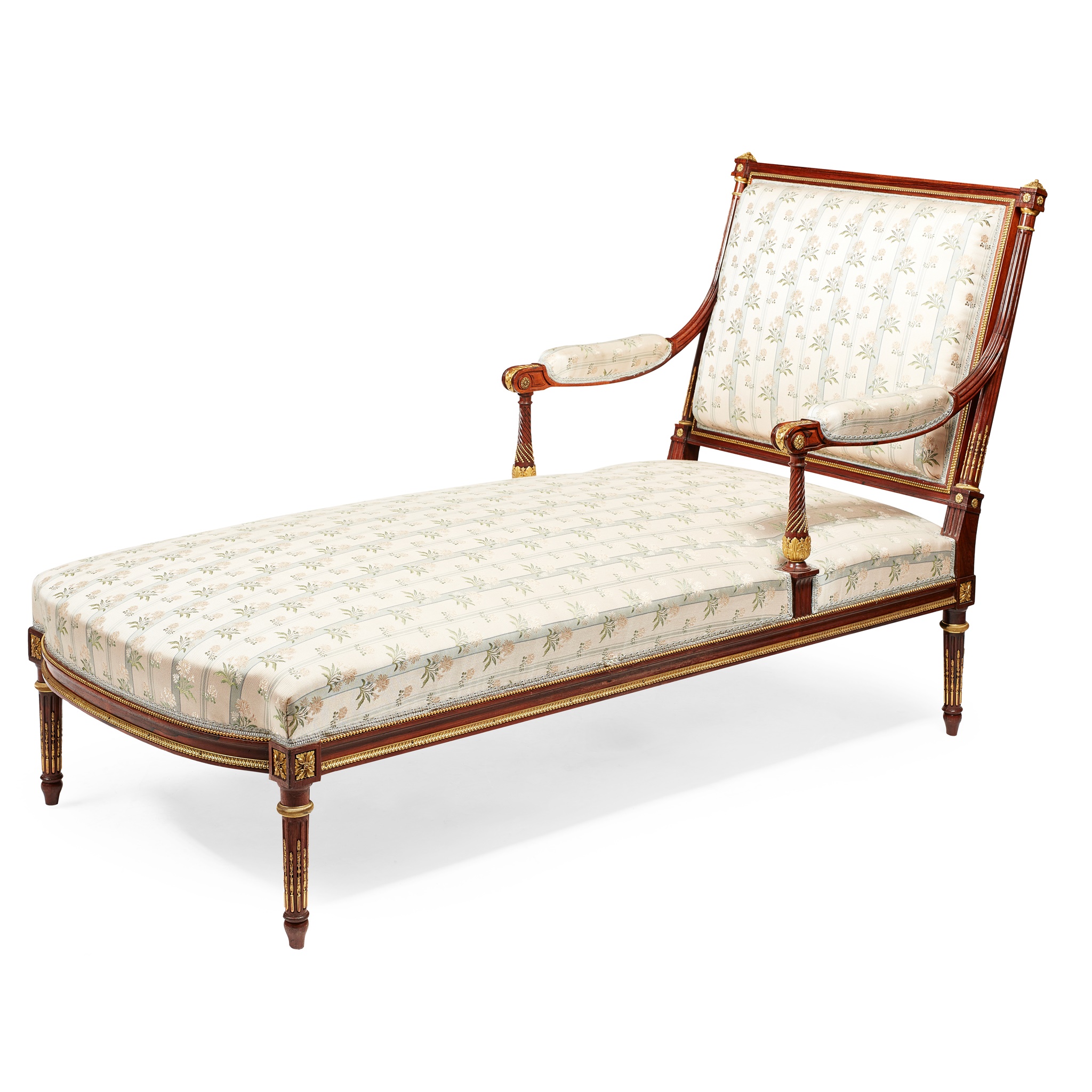 REGENCY STYLE GILT METAL MOUNTED ROSEWOOD DAYBED