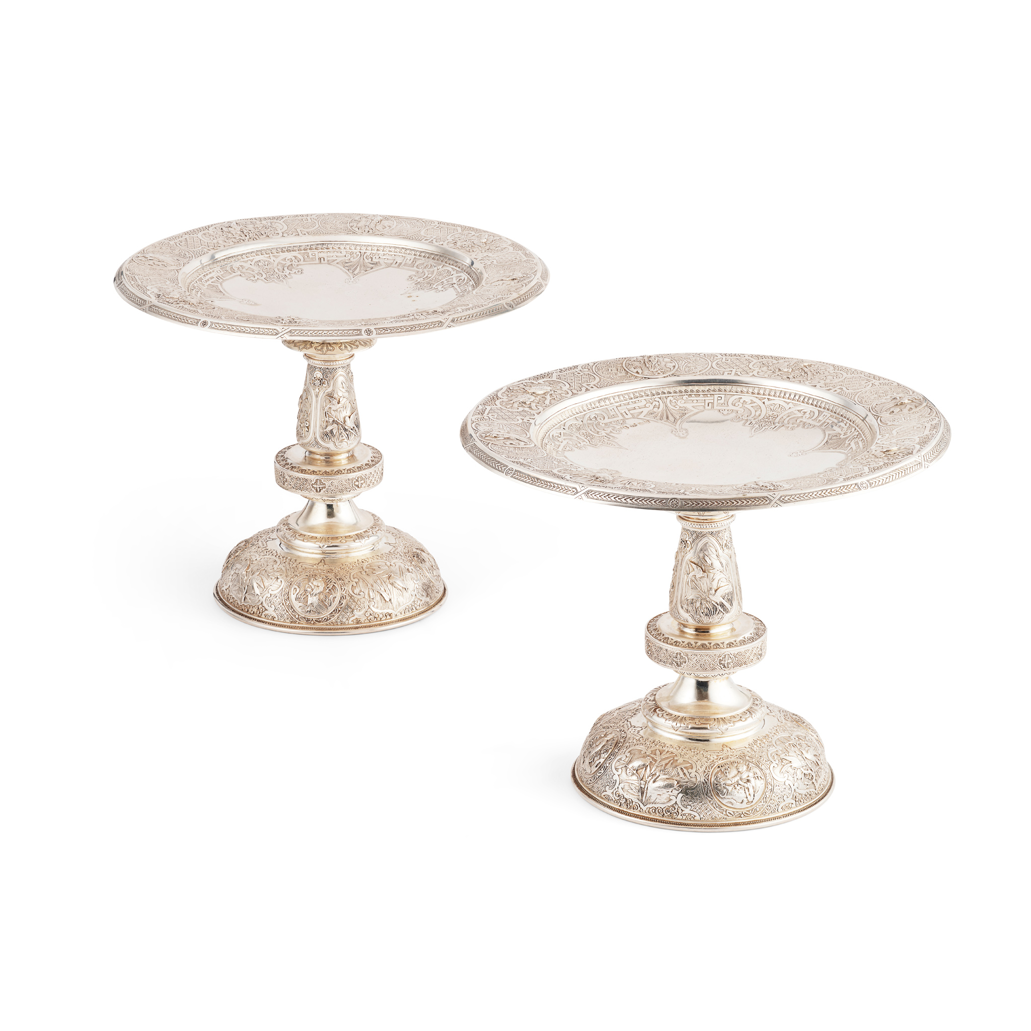 A PAIR OF VICTORIAN ORIENTAL STYLE TAZZE