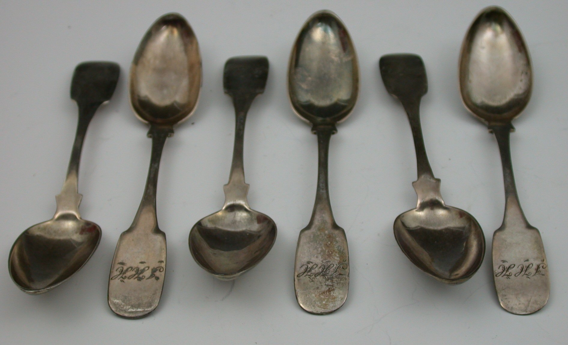 ABERDEEN - a Scottish provincial set of six fiddle pattern teaspoons,