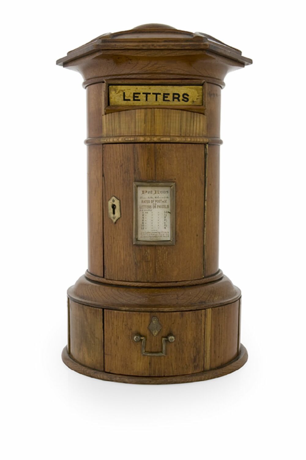 A Victorian oak country house letter box
