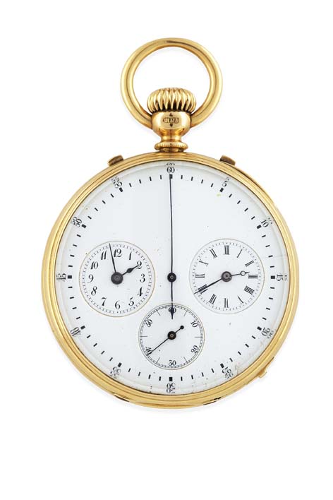 An 18ct gold open faced dual time pocket watch