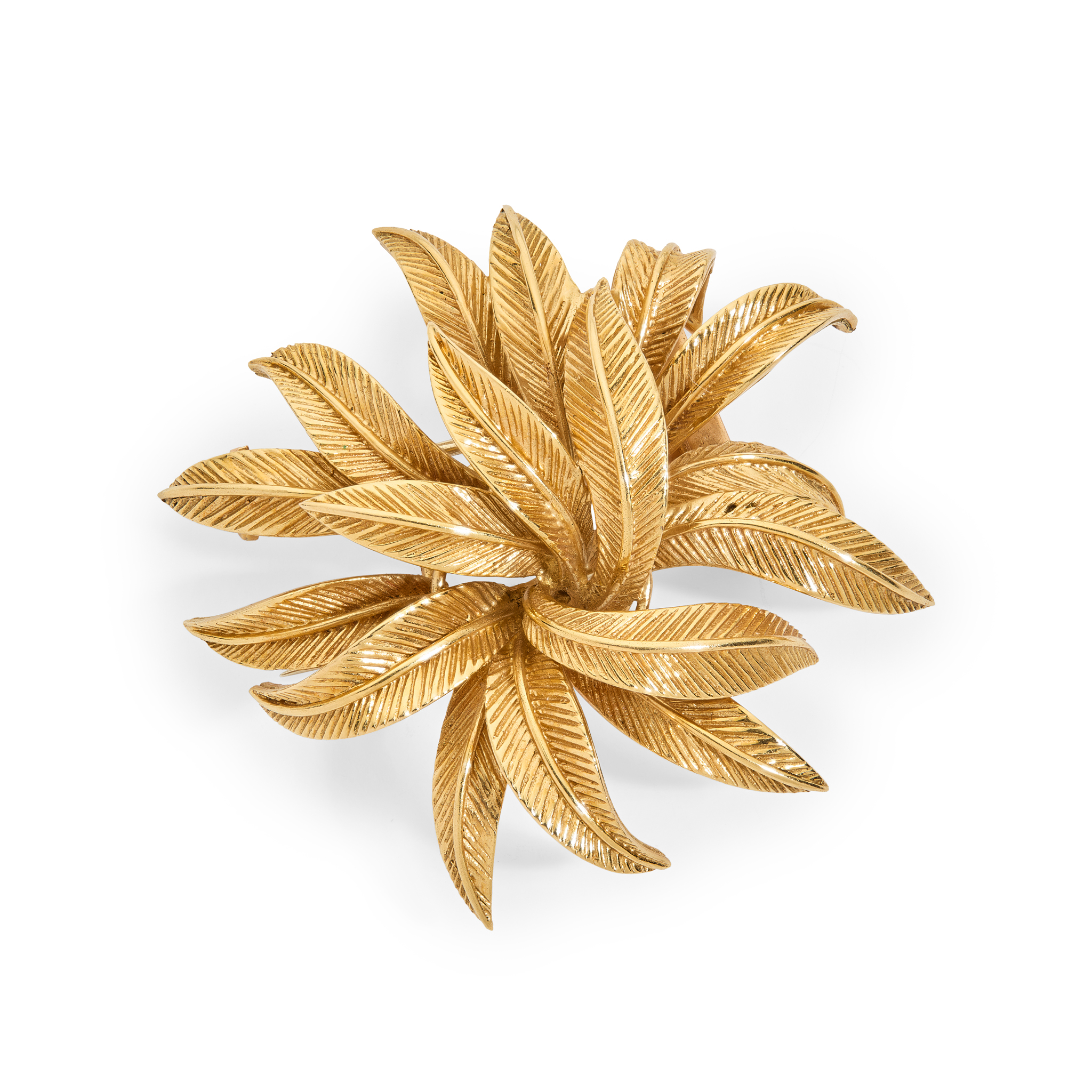 Van Cleef & Arpels: A gold foliate brooch