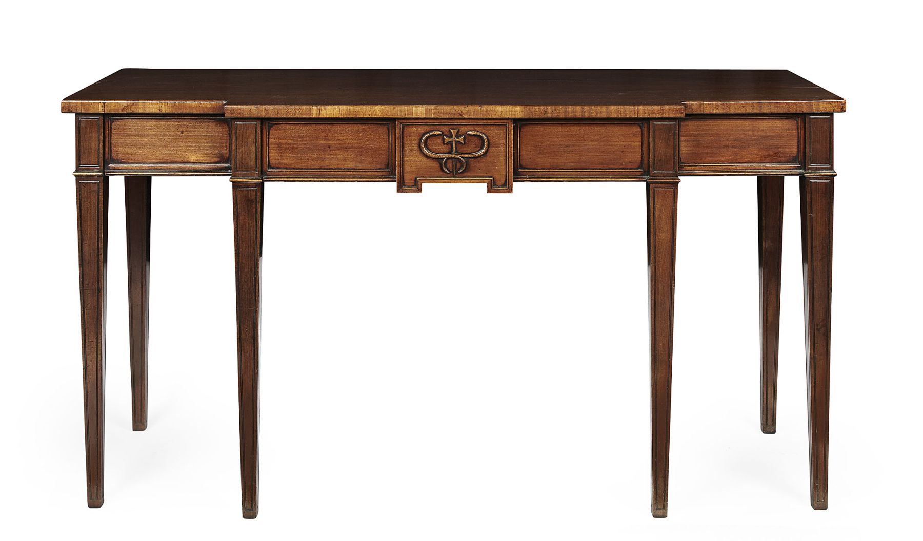 GEORGE III MAHOGANY BREAKFRONT SERVING TABLE