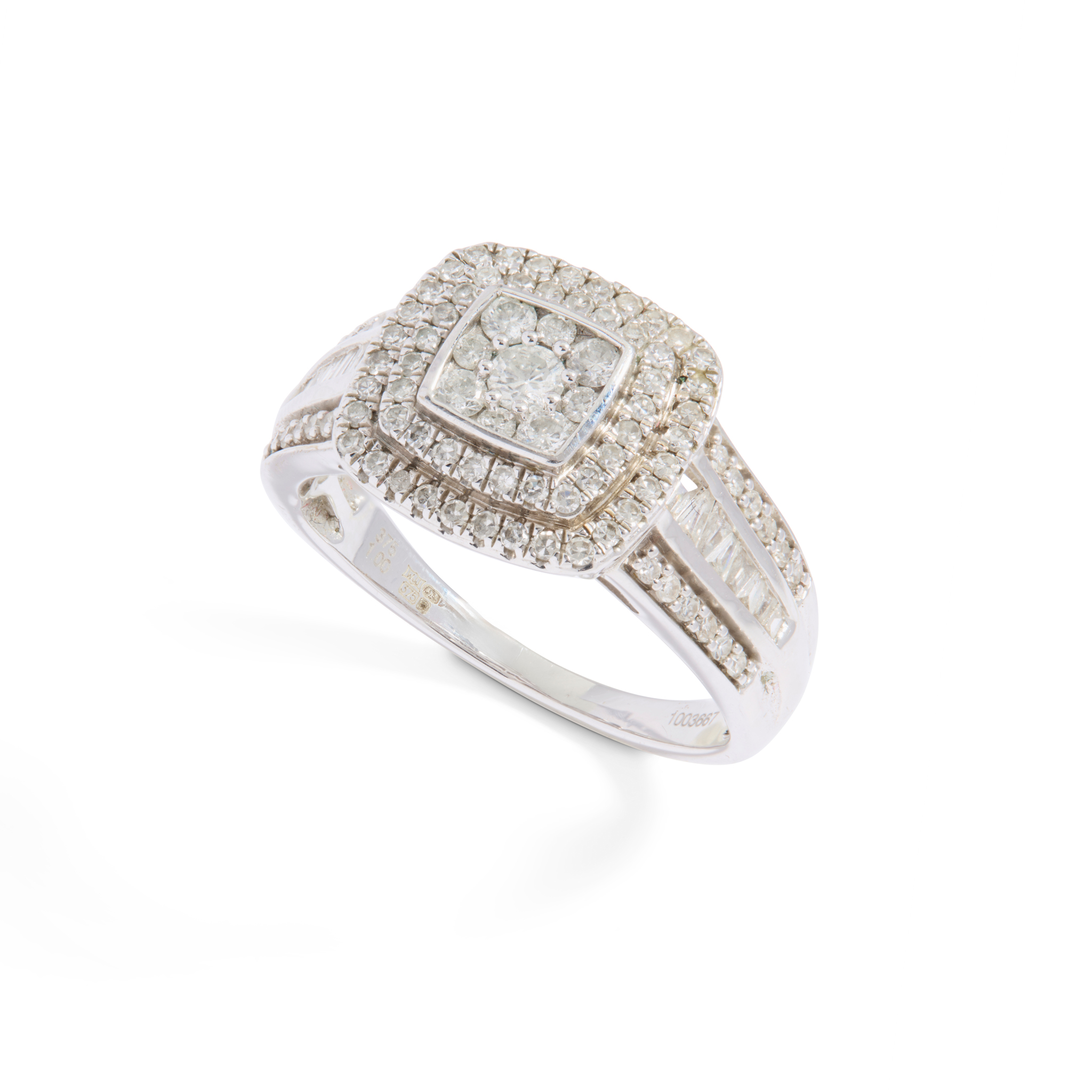 A 9ct gold diamond cluster ring