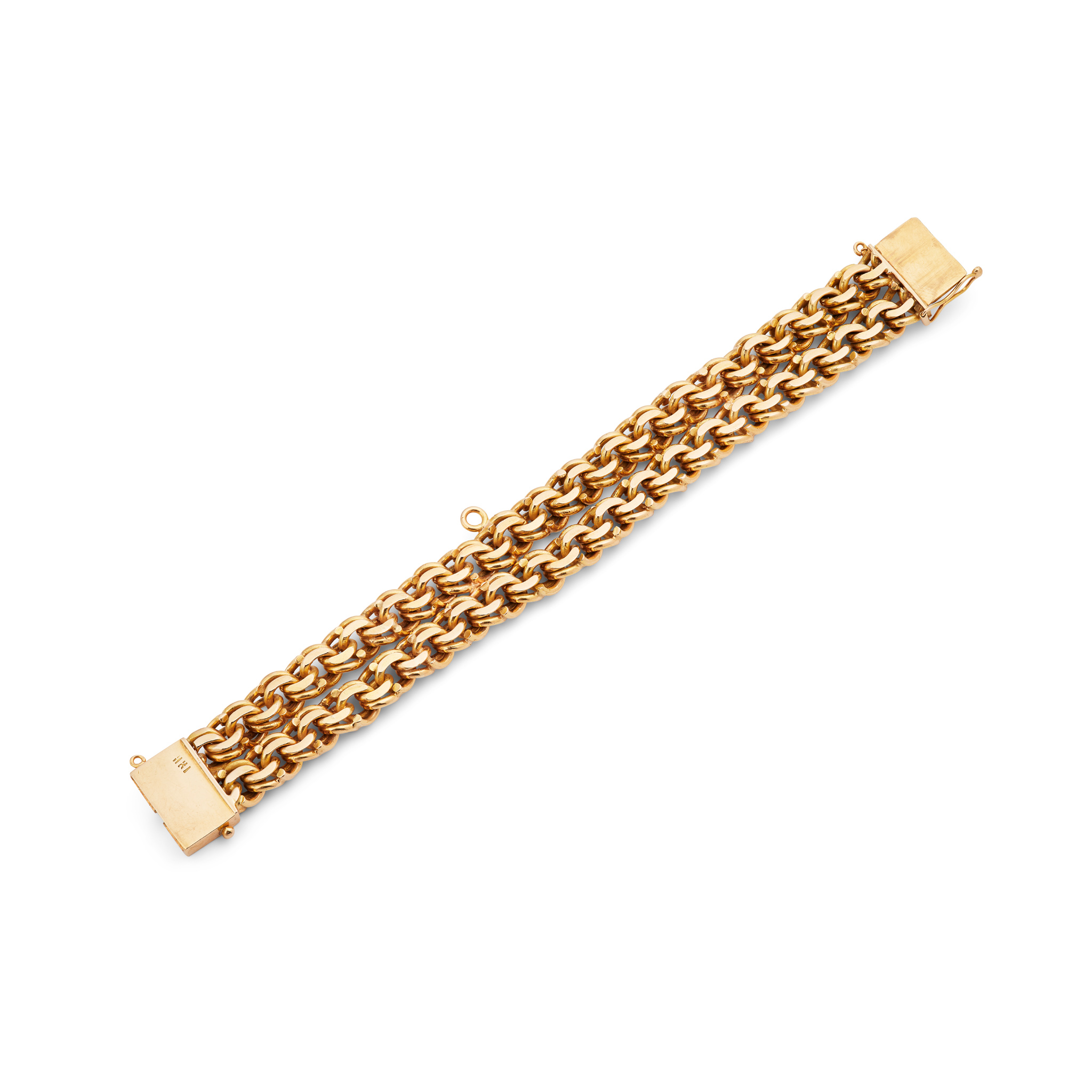 A double strand fancy-link bracelet