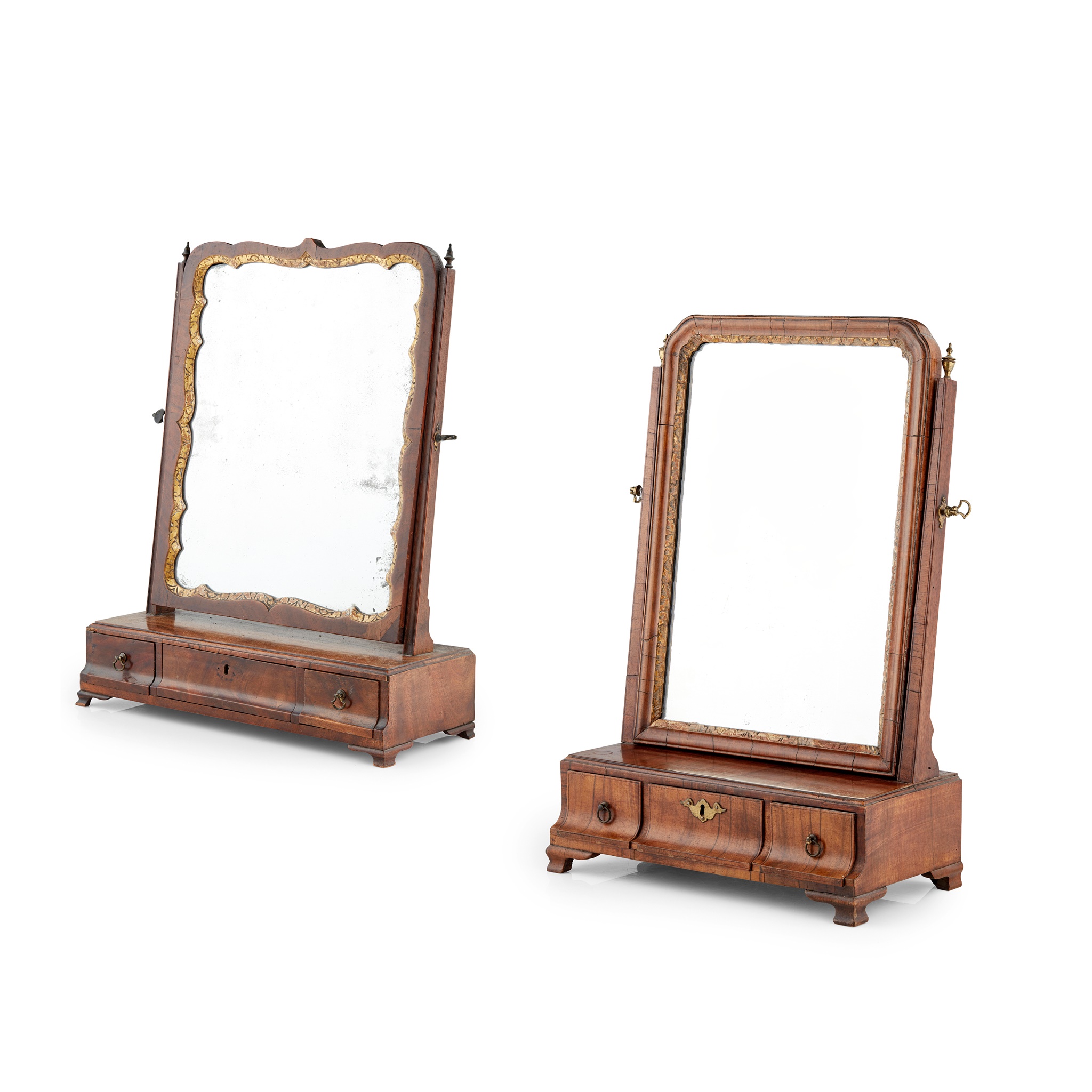 TWO GEORGIAN TOILET MIRRORS