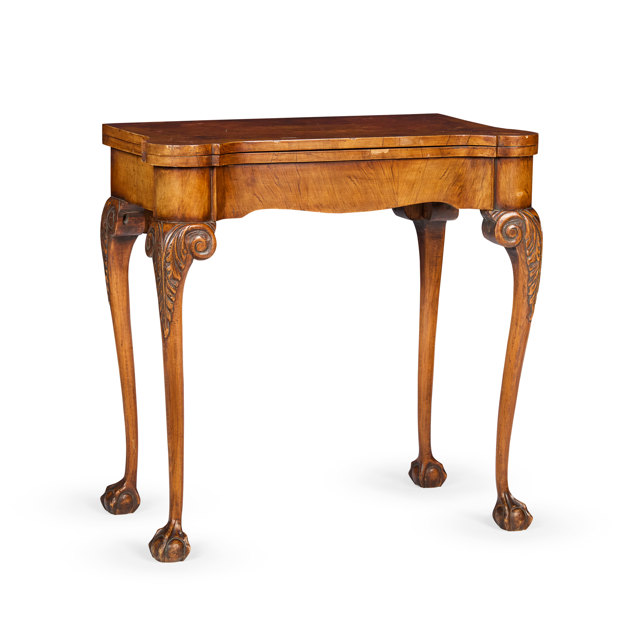 GEORGE II STYLE WALNUT CARD TABLE
