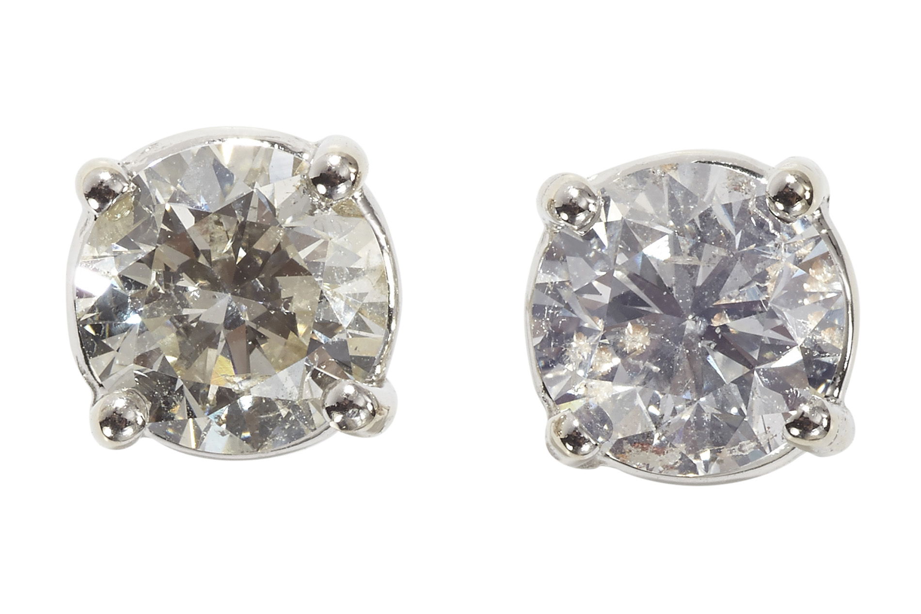 A pair of diamond set earstuds