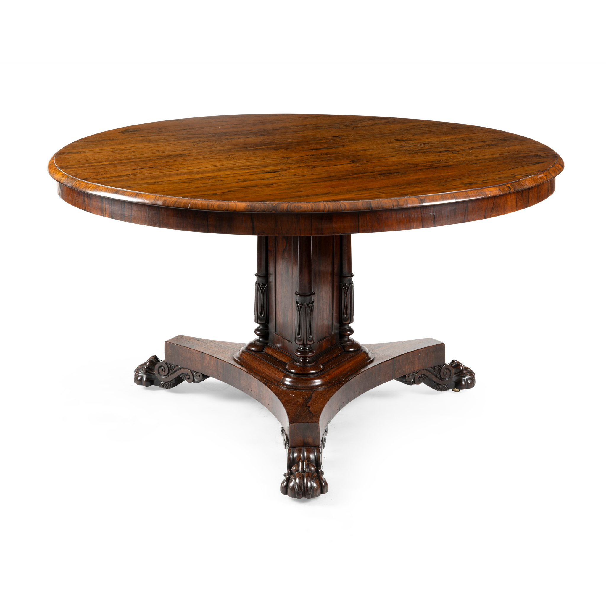 A WILLIAM IV ROSEWOOD CENTRE TABLE