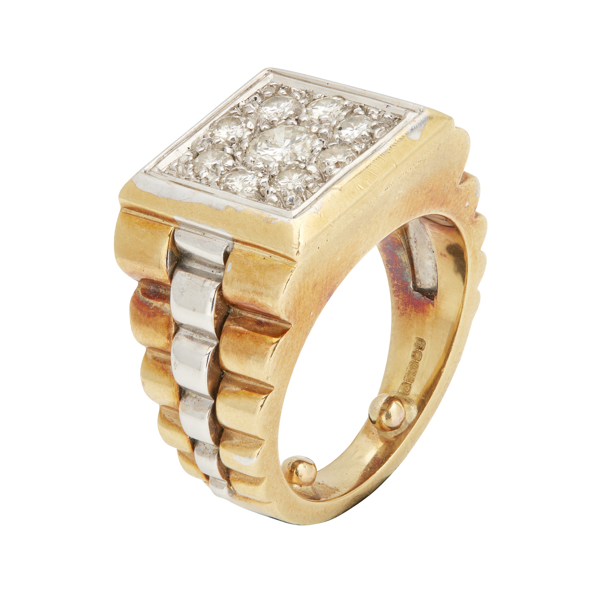 A gentleman's diamond cluster ring