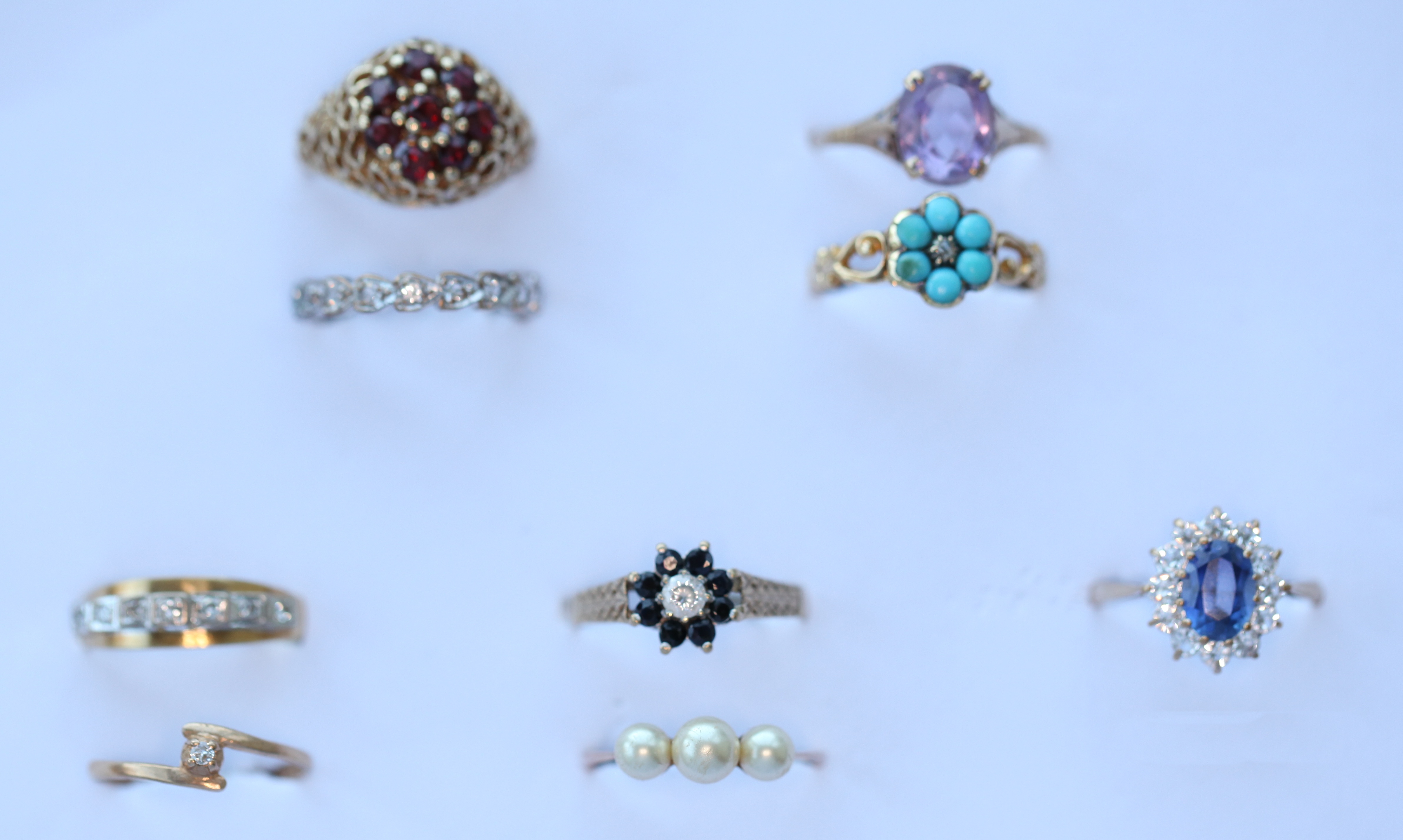 Collection of gold and gem set rings